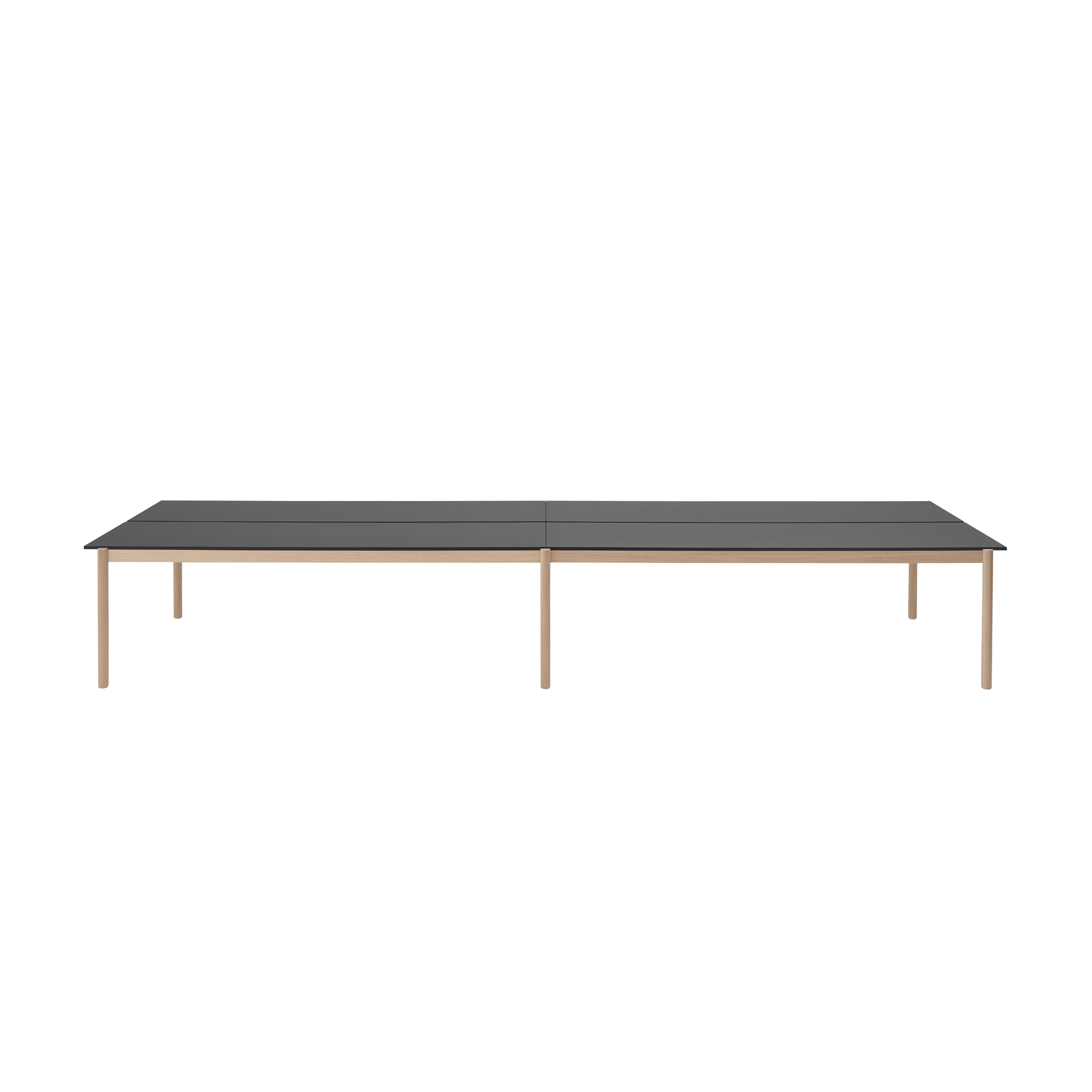 Stôl do kancelárie LINEAR SYSTEM - KONFIGURÁCIA 2 čierny nanolaminát s dubovou základňou