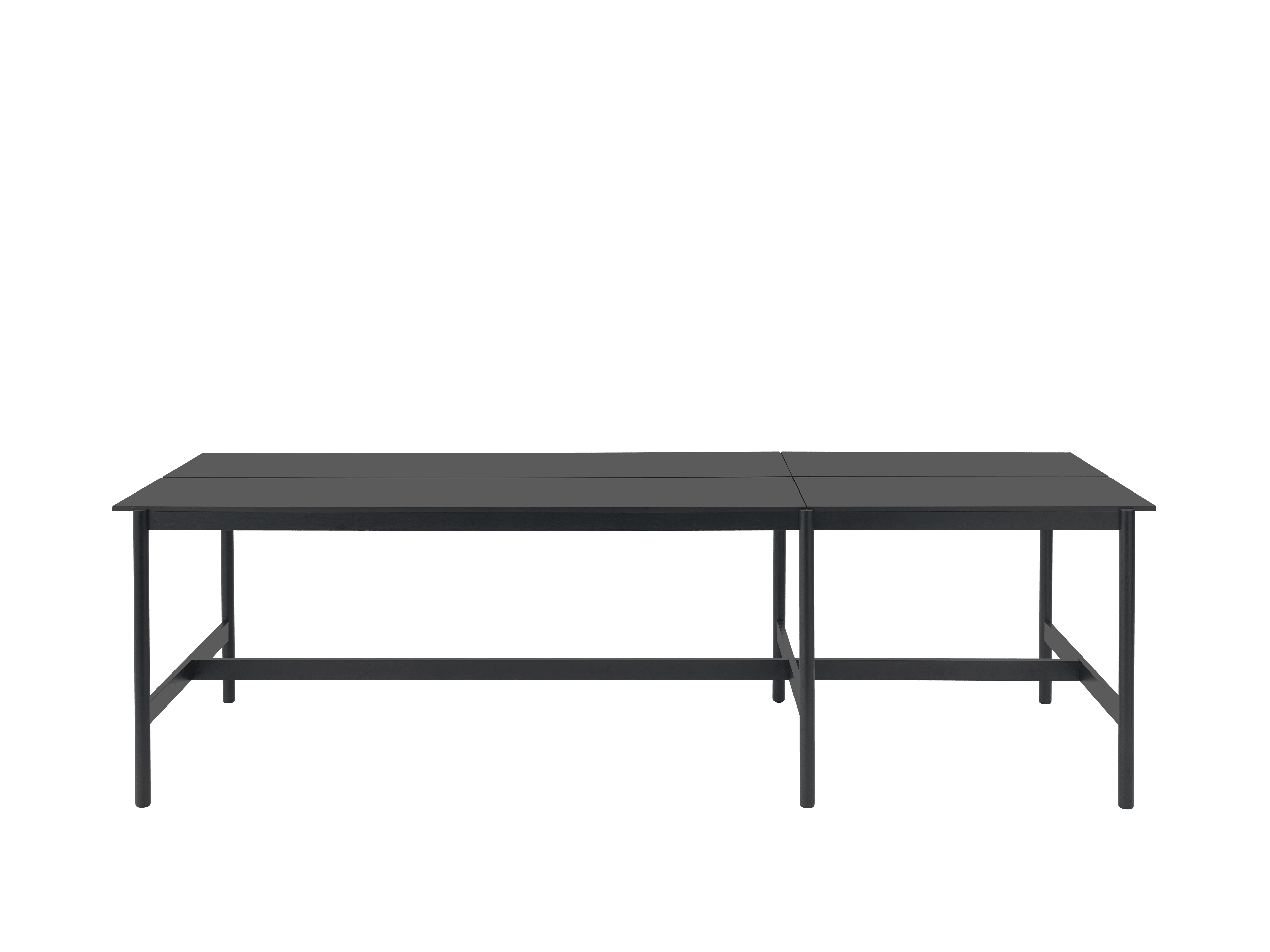 Stôl do kancelárie LINEAR SYSTEM HIGH - KONFIGURÁCIA 1 čierny nanolaminát s čiernym podstavcom