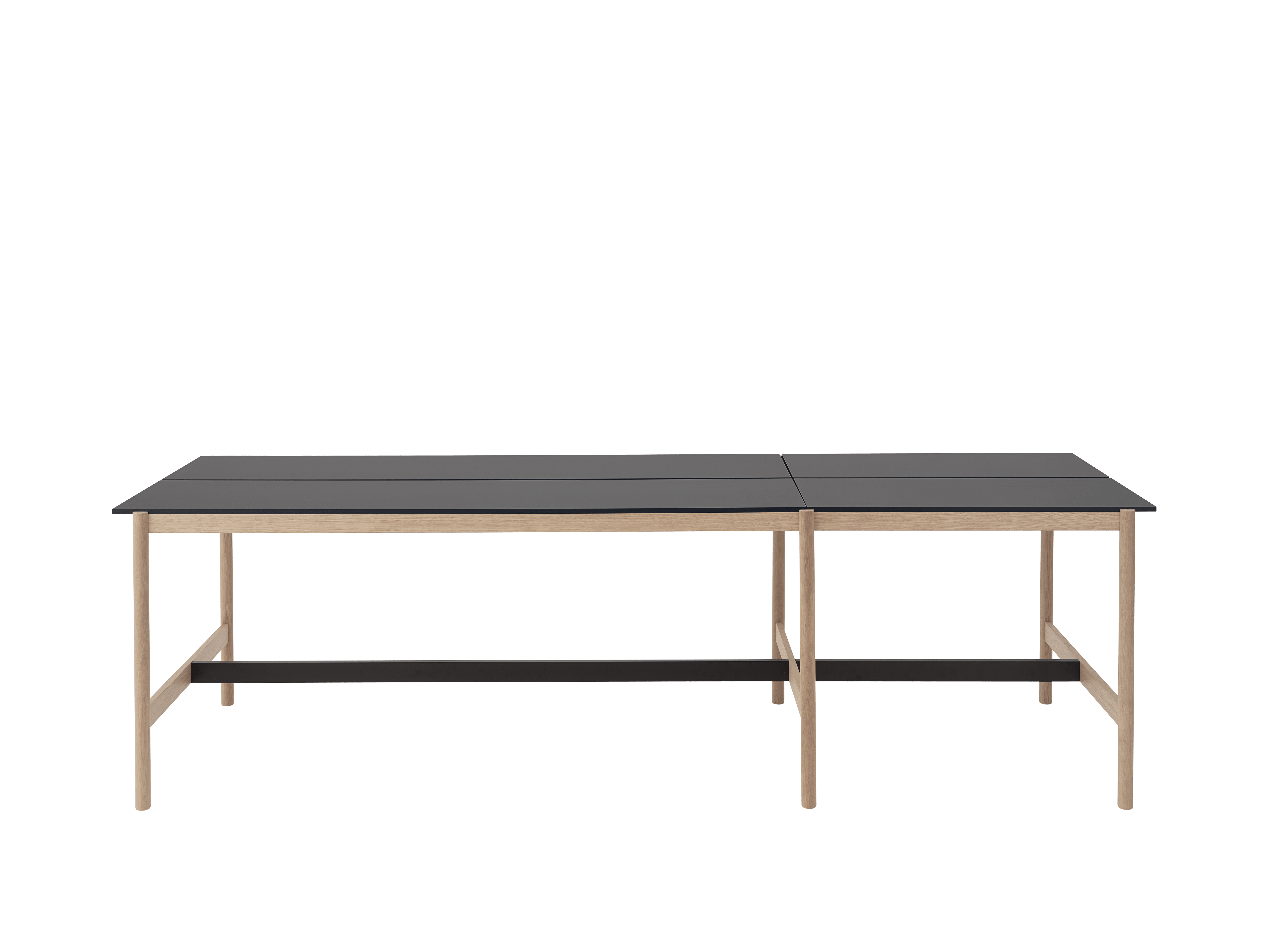 Stôl do kancelárie LINEAR SYSTEM HIGH - KONFIGURÁCIA 1 čierny nanolaminát s dubovou základňou