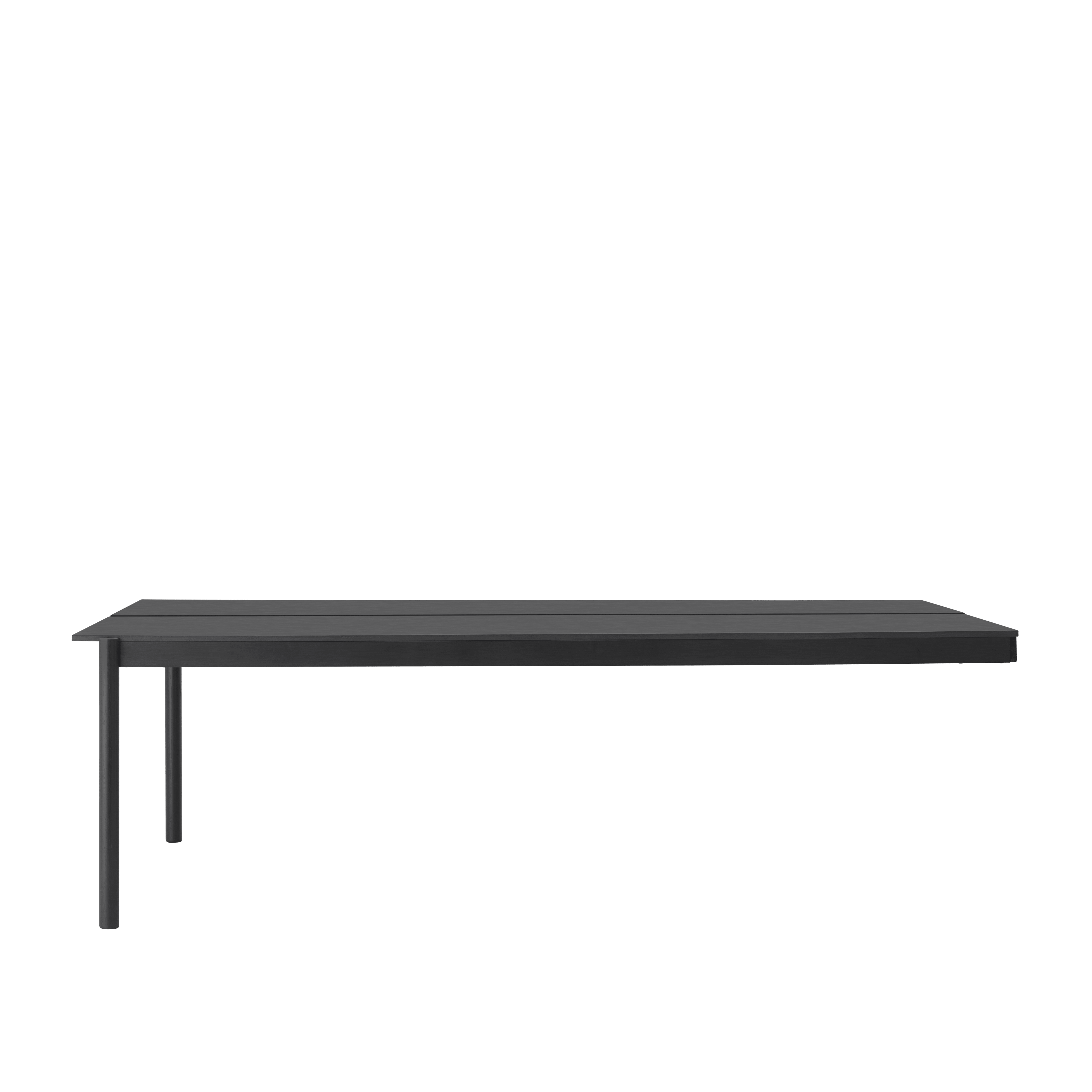 LINEAR SYSTEM Office Desk - CONFIGURATION 2 black ash veneer with a black base