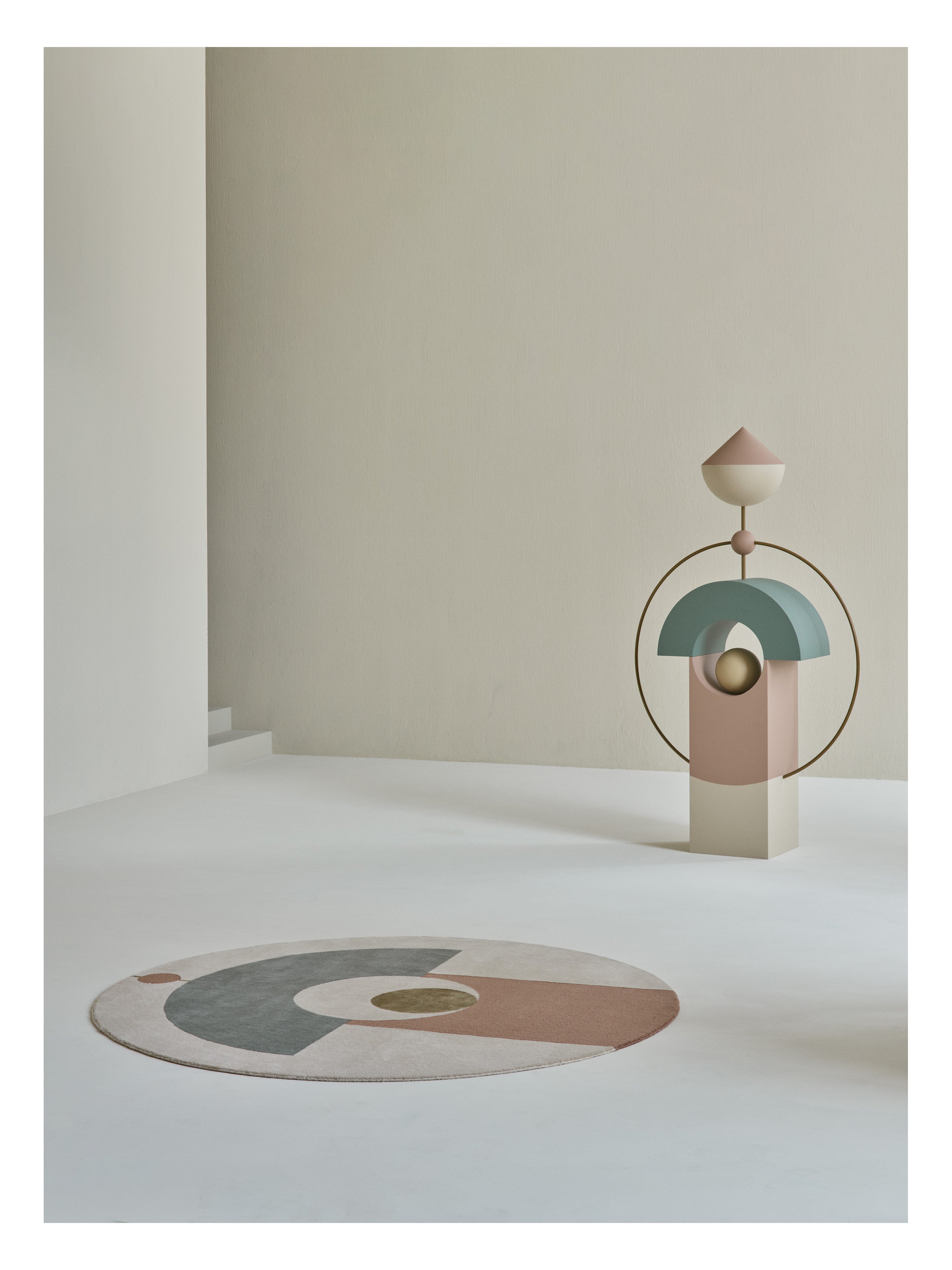 Kruhový koberec ETERNAL ORB tmavobéžový