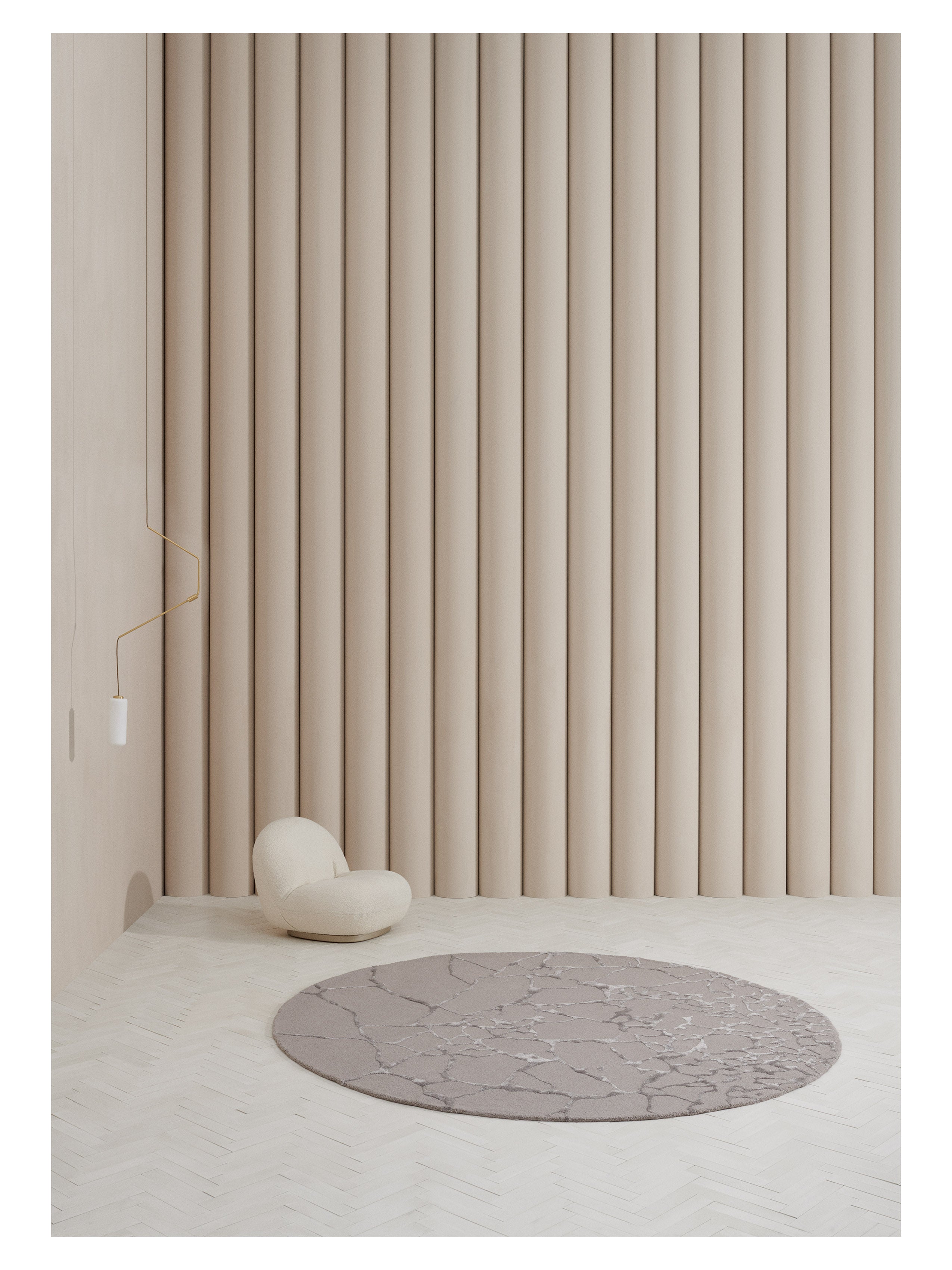 Round rug MARMO - STONE gray