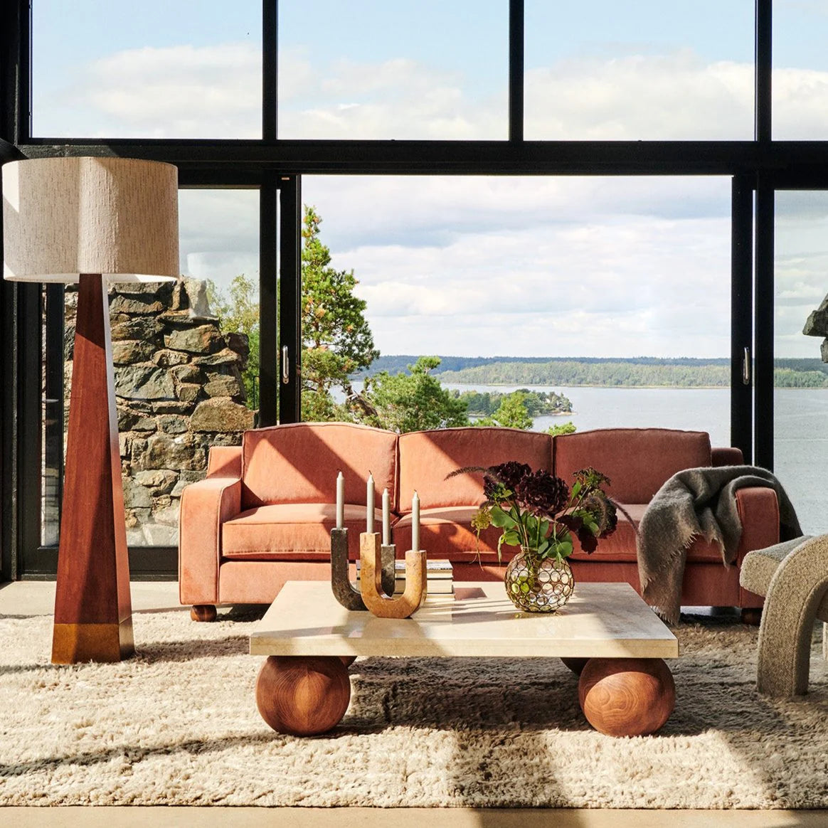 Pohovka LOLA koralový zamat