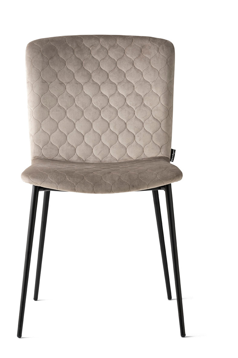 LOVE upholstered chair with a black base