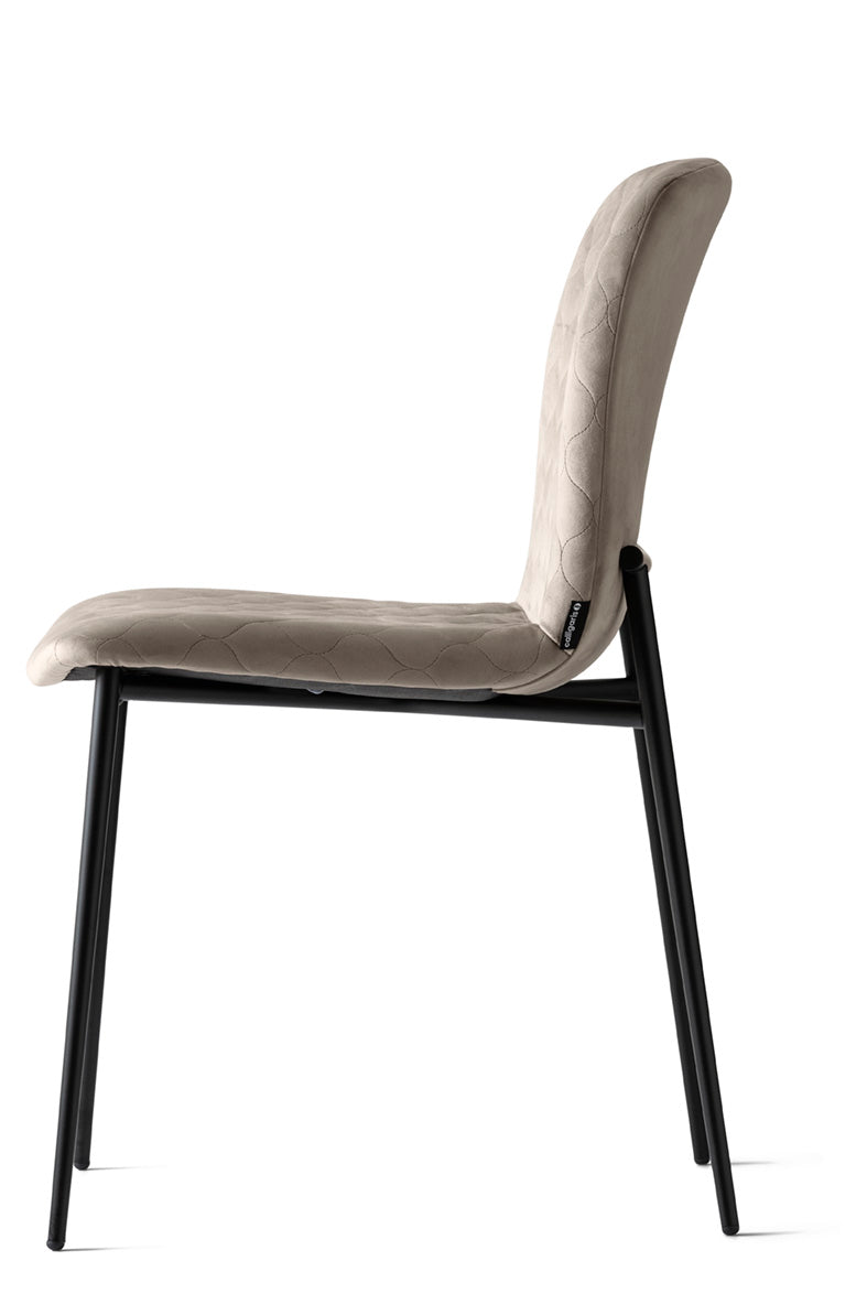 LOVE upholstered chair with a black base