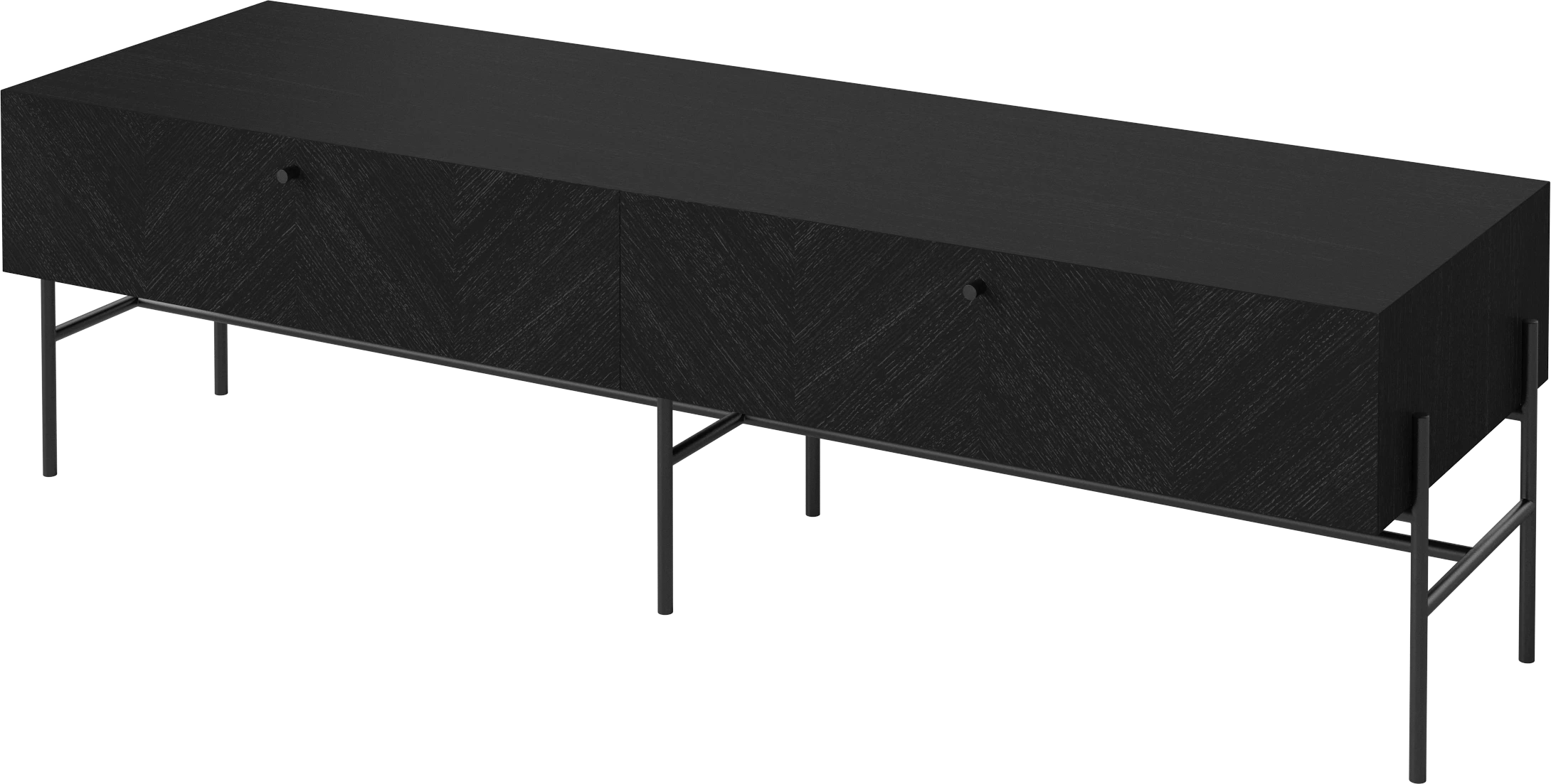 RTV Luxe cabinet black oak wood with black base