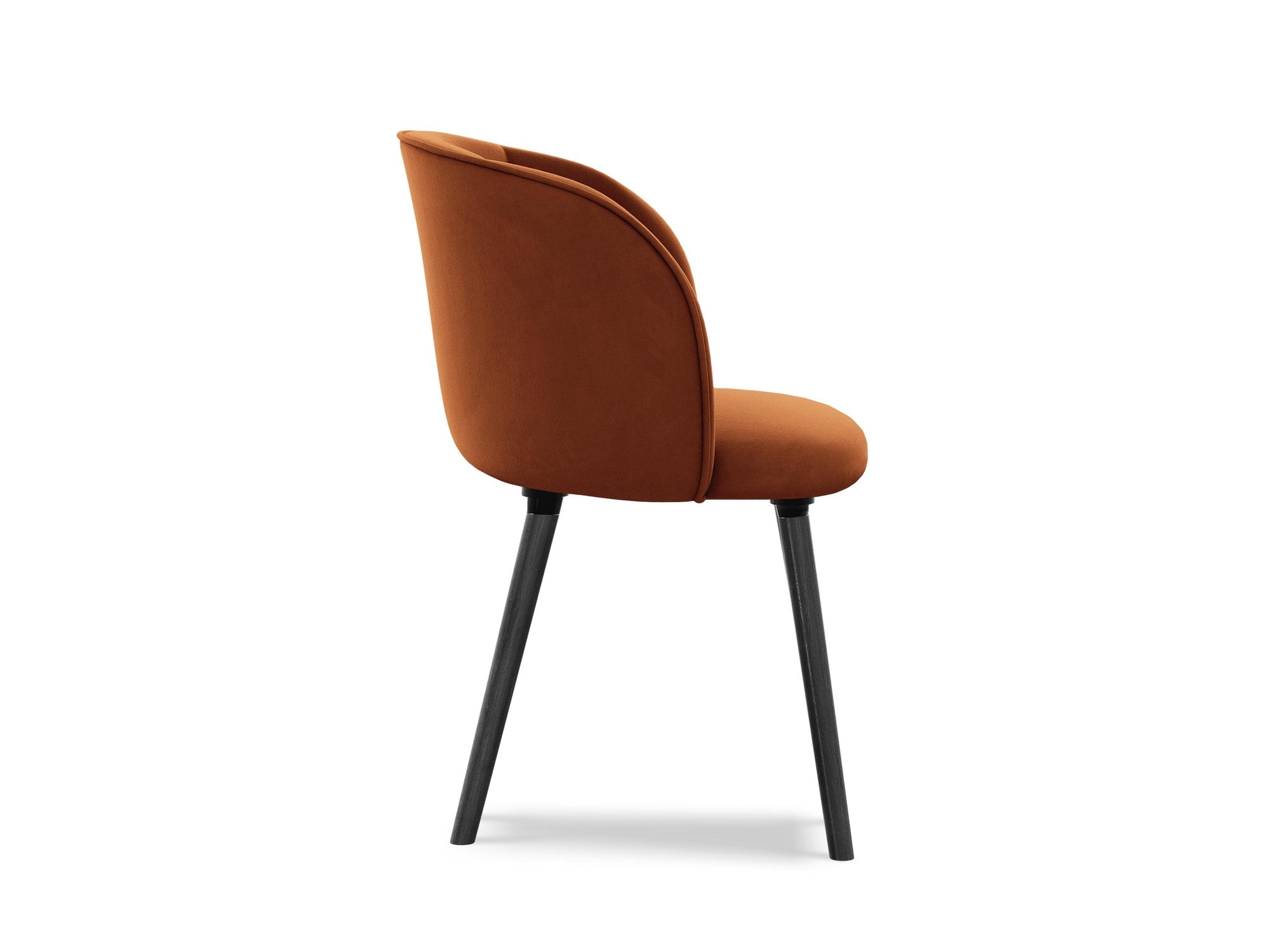 Velvet Chair MAIA Terracotta with Black Oak Base
