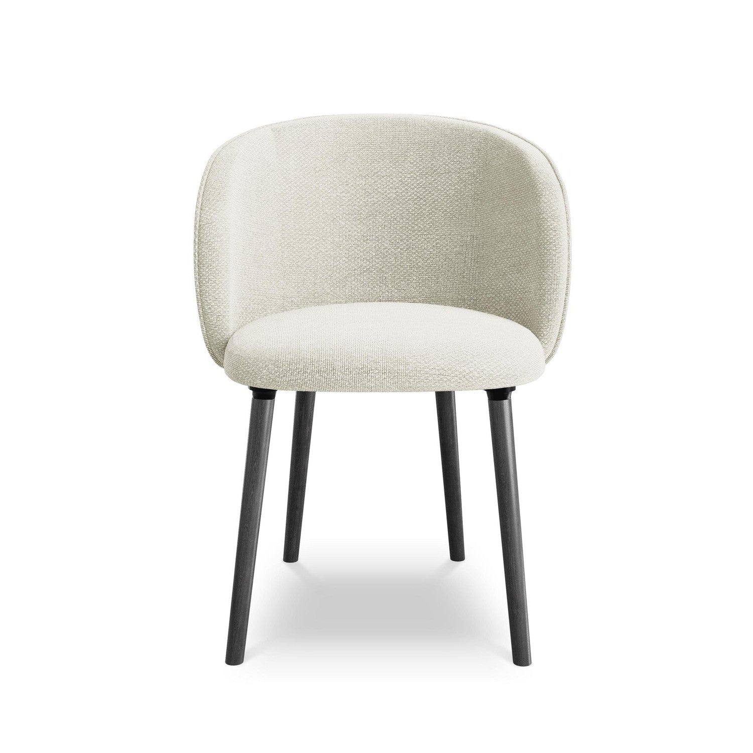 MAIA chair in sandy boucle with a black oak base