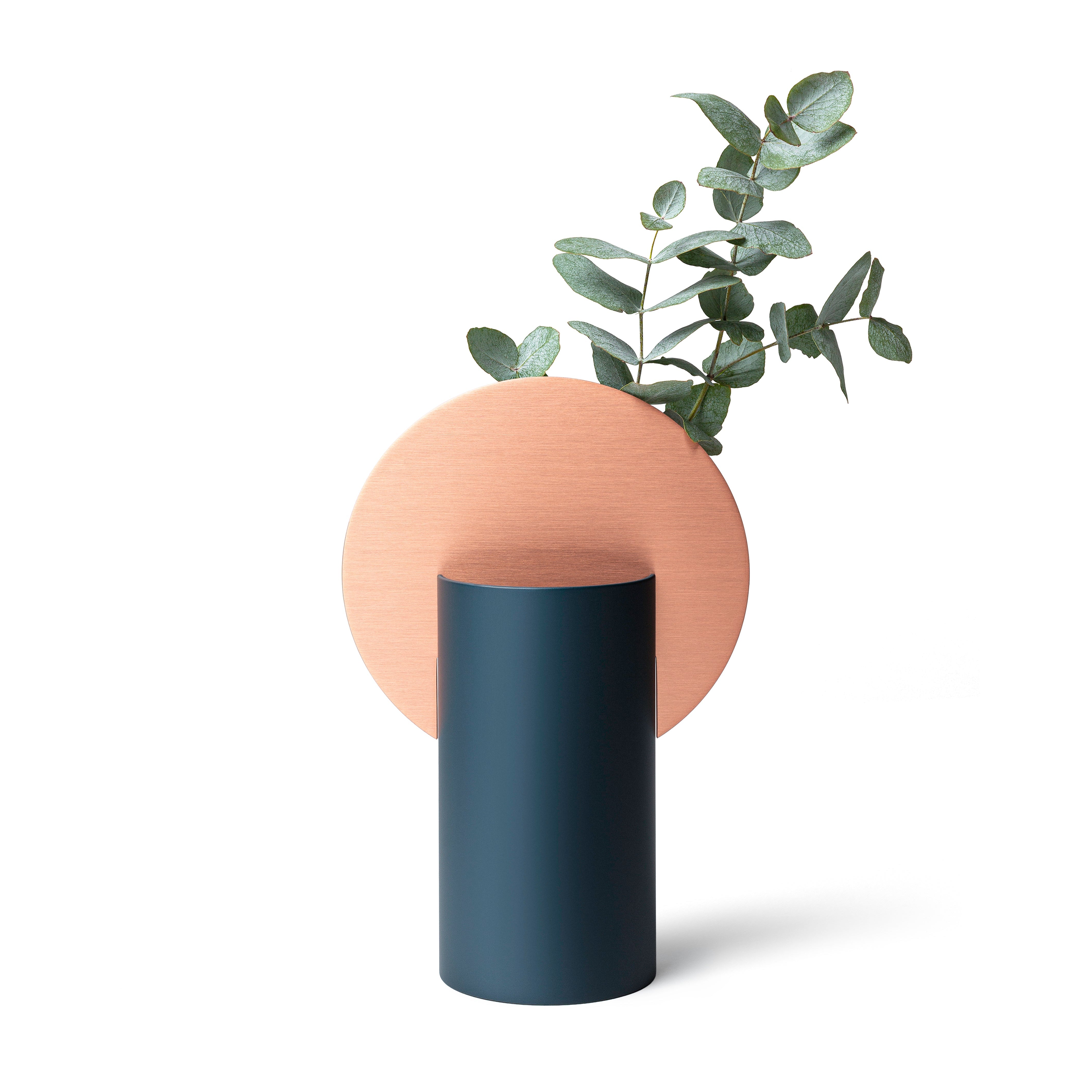 Váza MALEVICH modrá s medeným