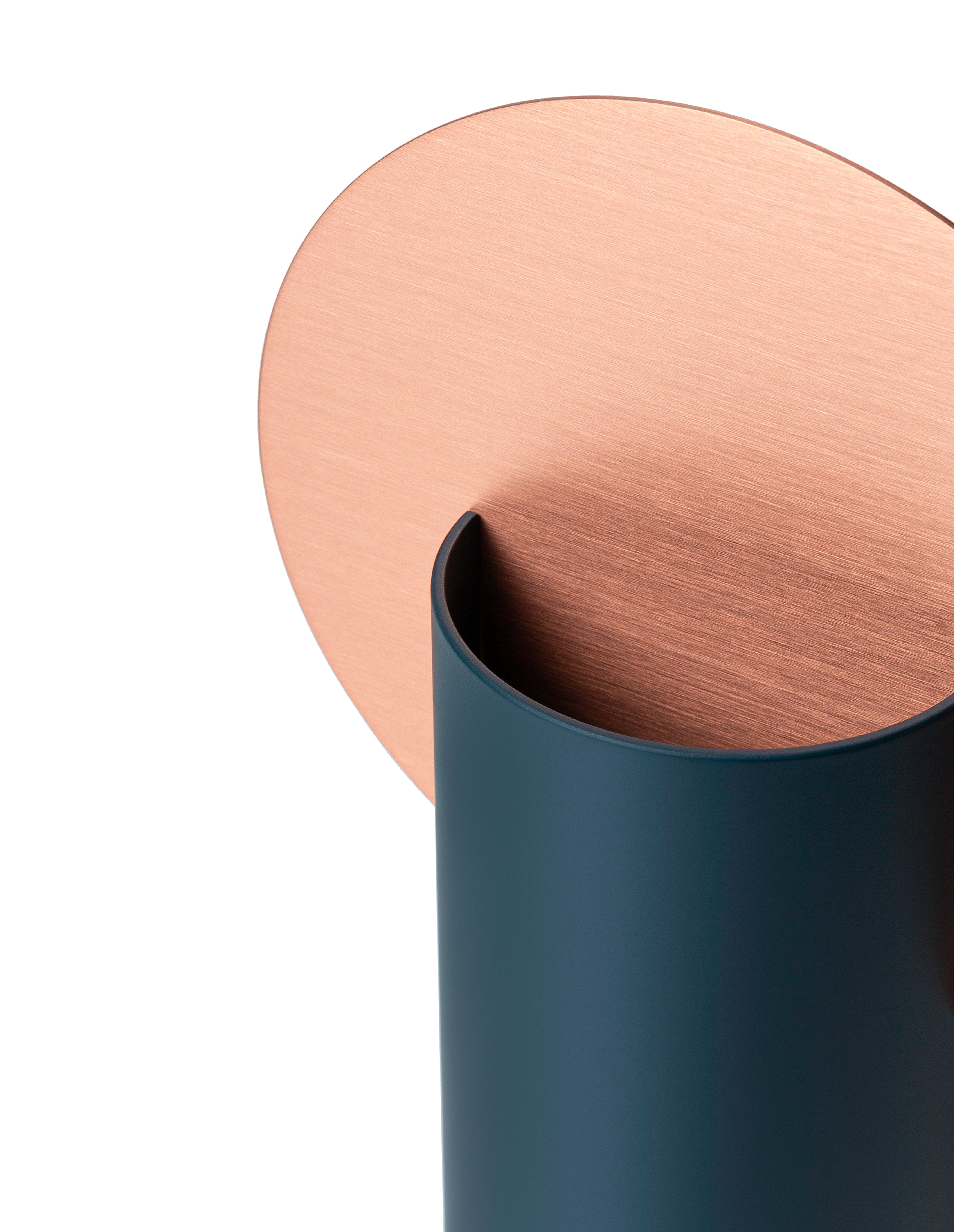 Váza MALEVICH modrá s medeným