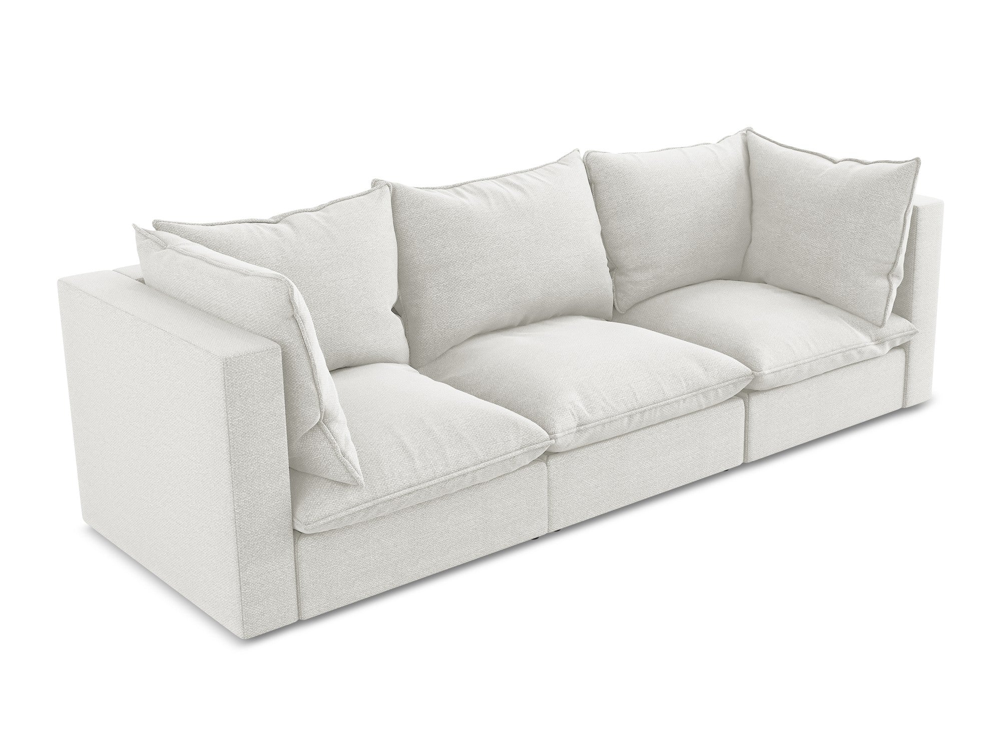 3-Seater Sofa MANAO White Boucle