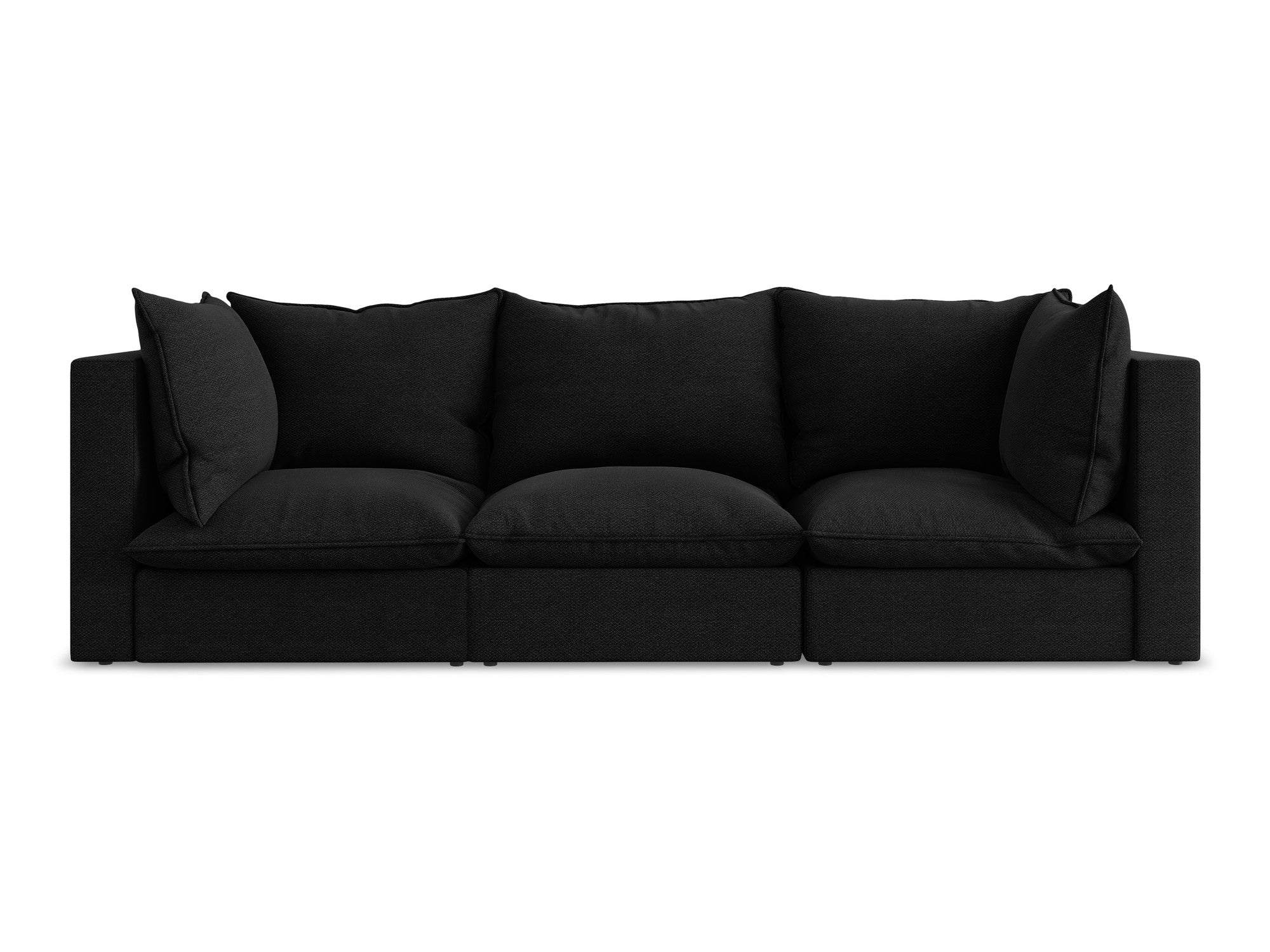 3-Seater Sofa MANAO Black Boucle