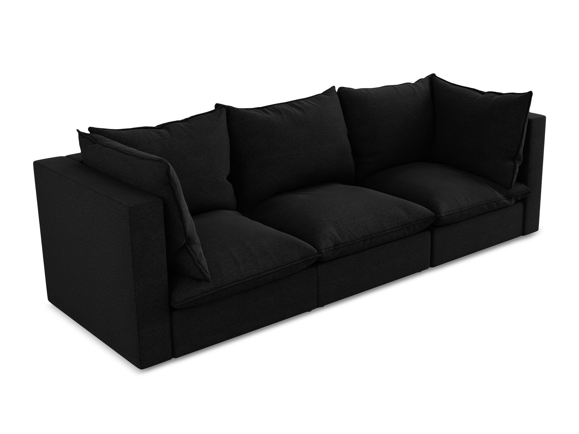 3-Seater Sofa MANAO Black Boucle