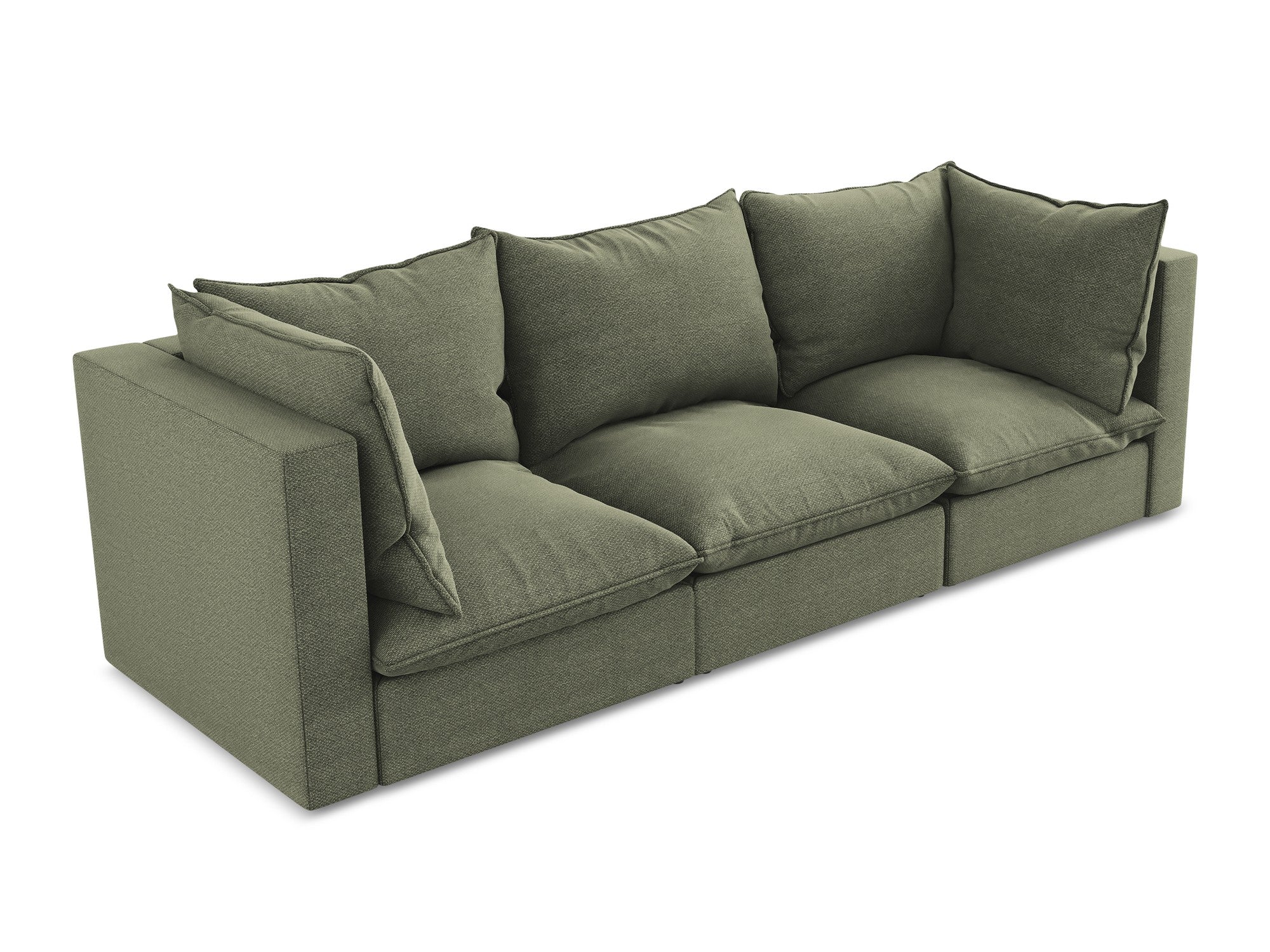 3-Seater Sofa MANAO Olive Boucle