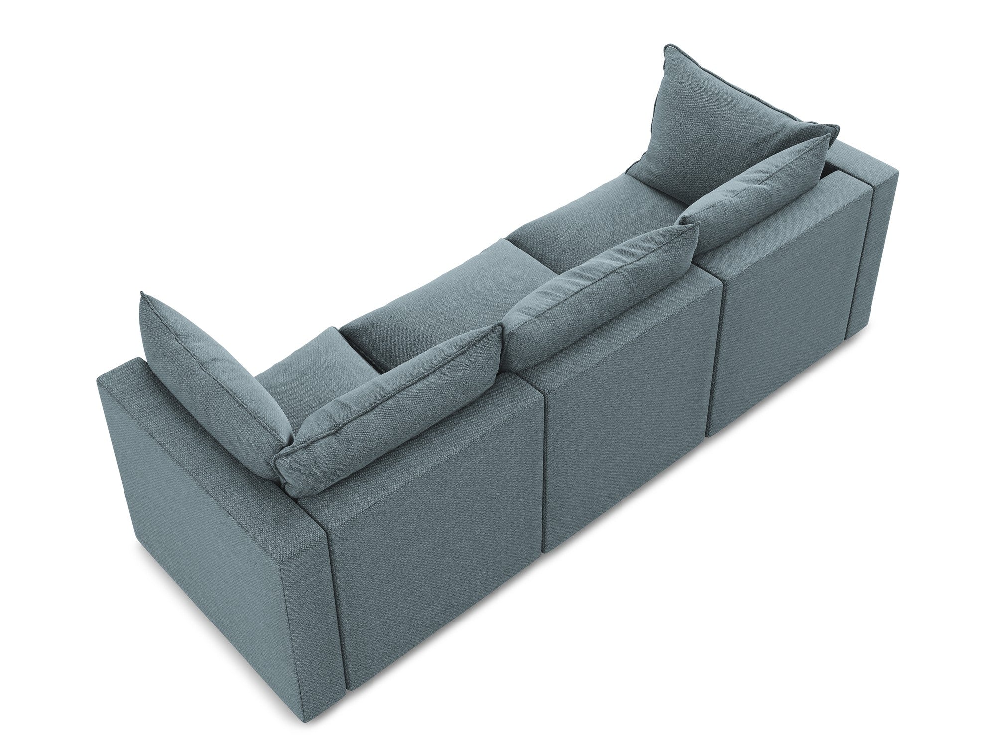 3-Seater Sofa MANAO Denim Blue Boucle