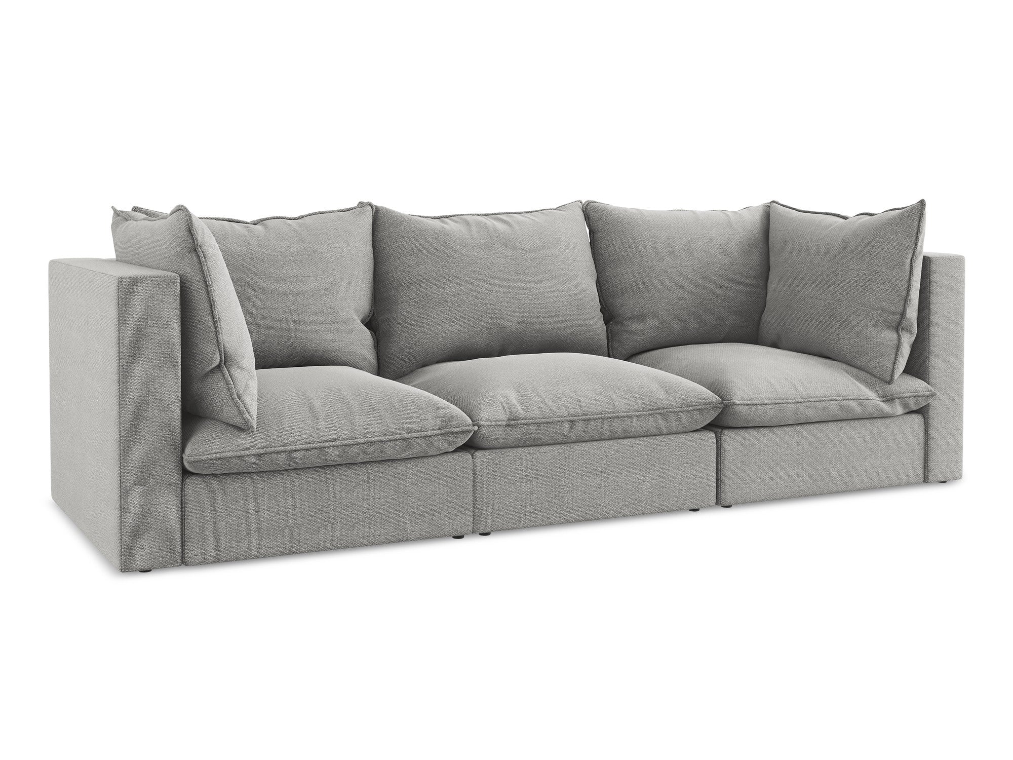 3-Seater Sofa MANAO Light Gray Boucle