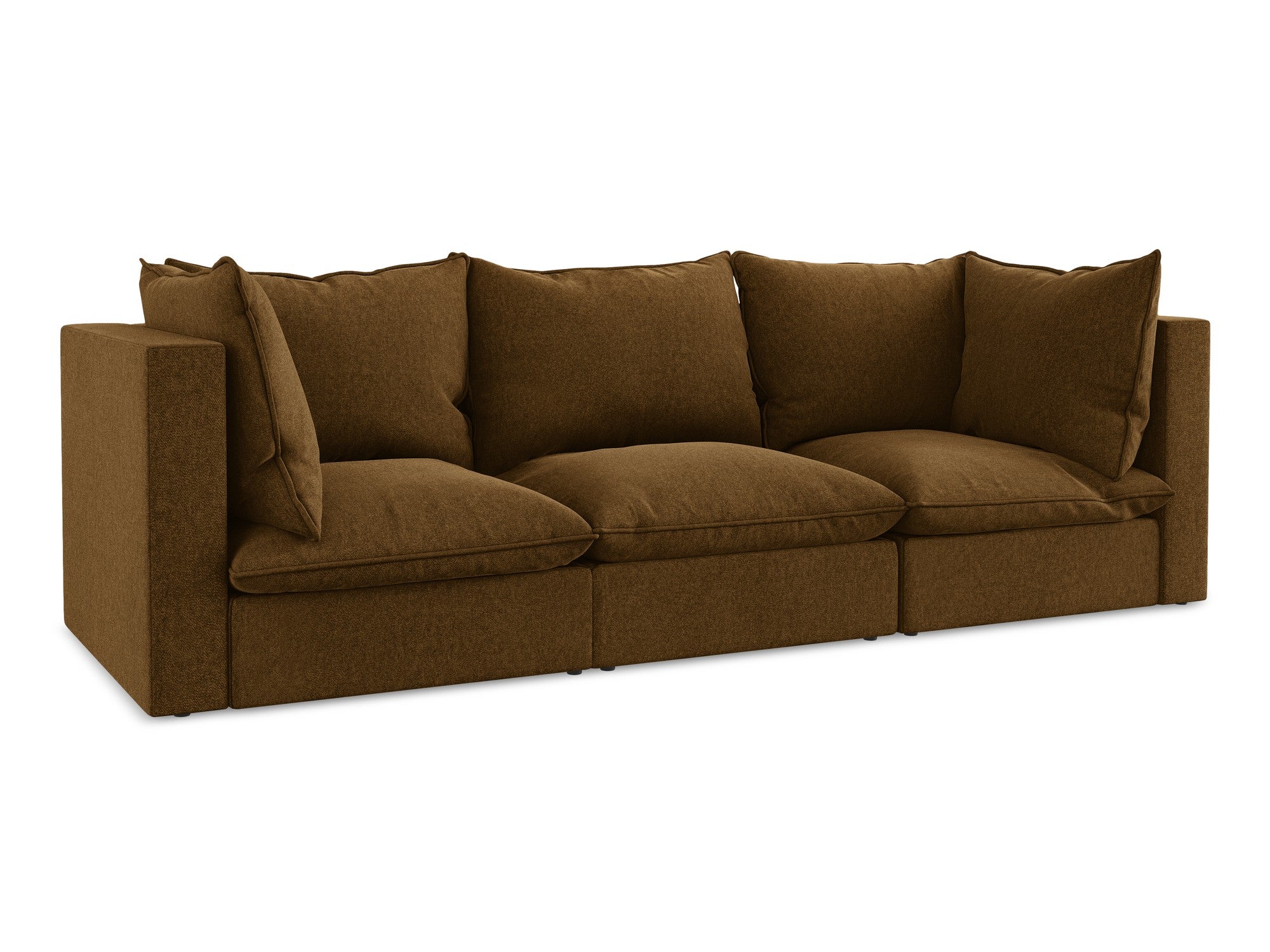 Velvet Sofa for 3 People MANAO Dark Mustard