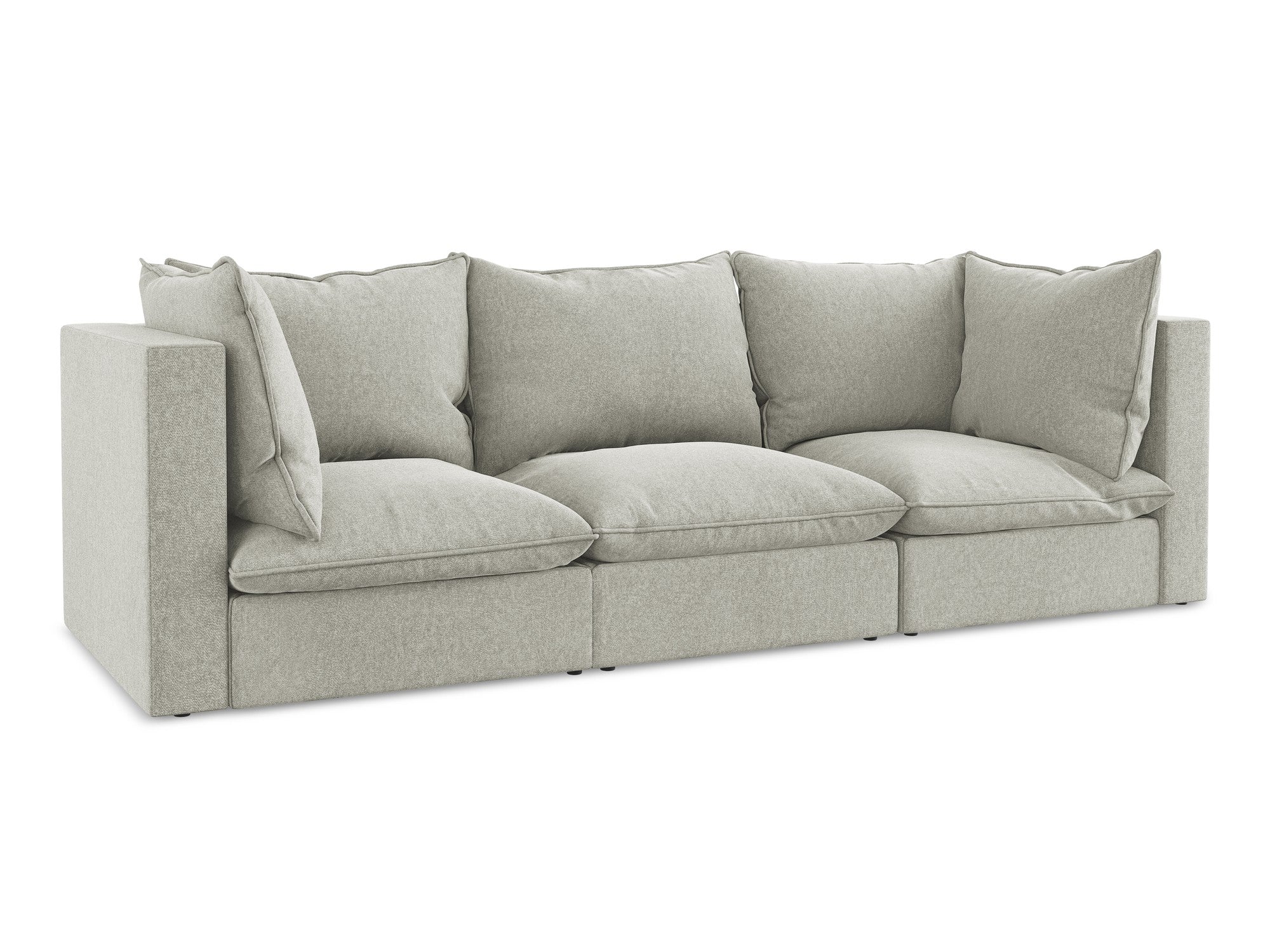 Velvet Sofa for 3 People MANAO Light Gray