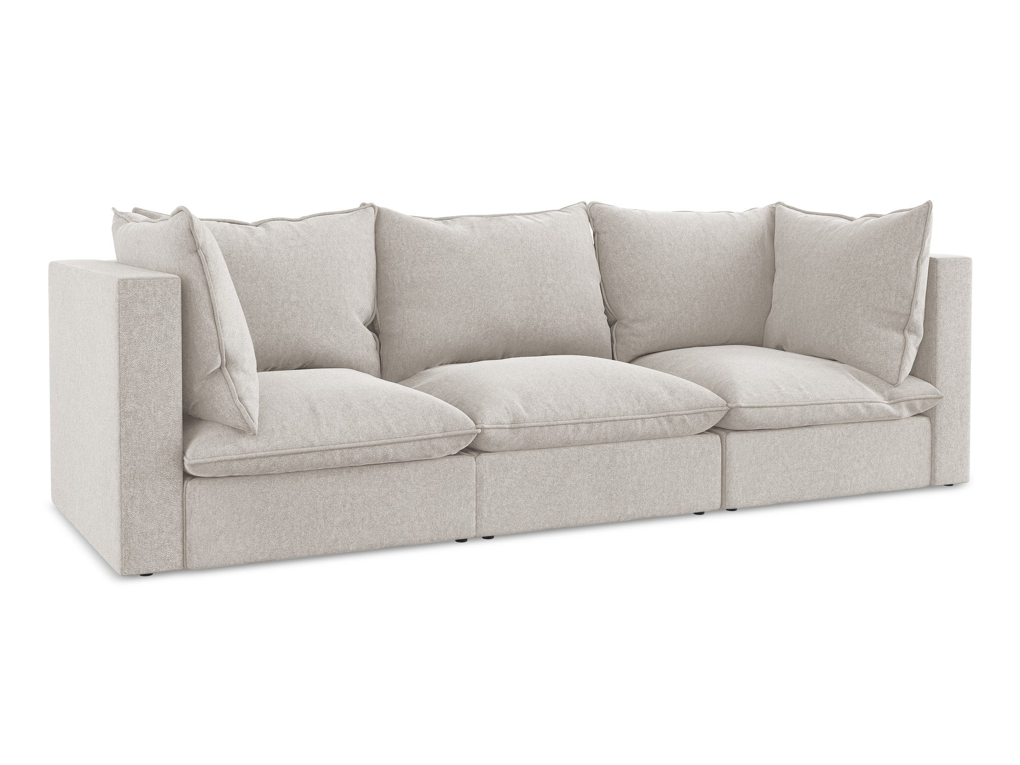 Velvet Sofa for 3 People MANAO Light Beige
