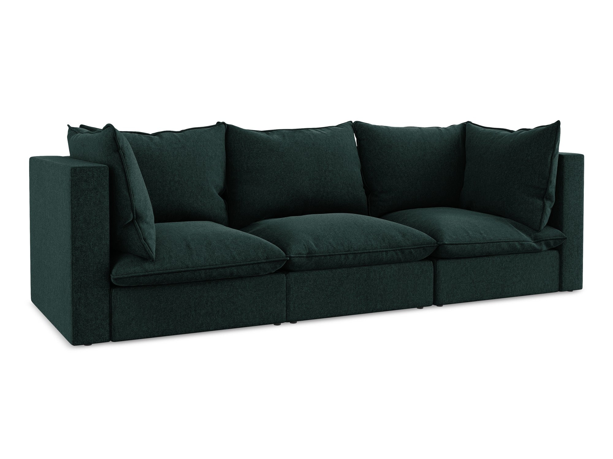 Velvet Sofa for 3 People MANAO Gray-Green