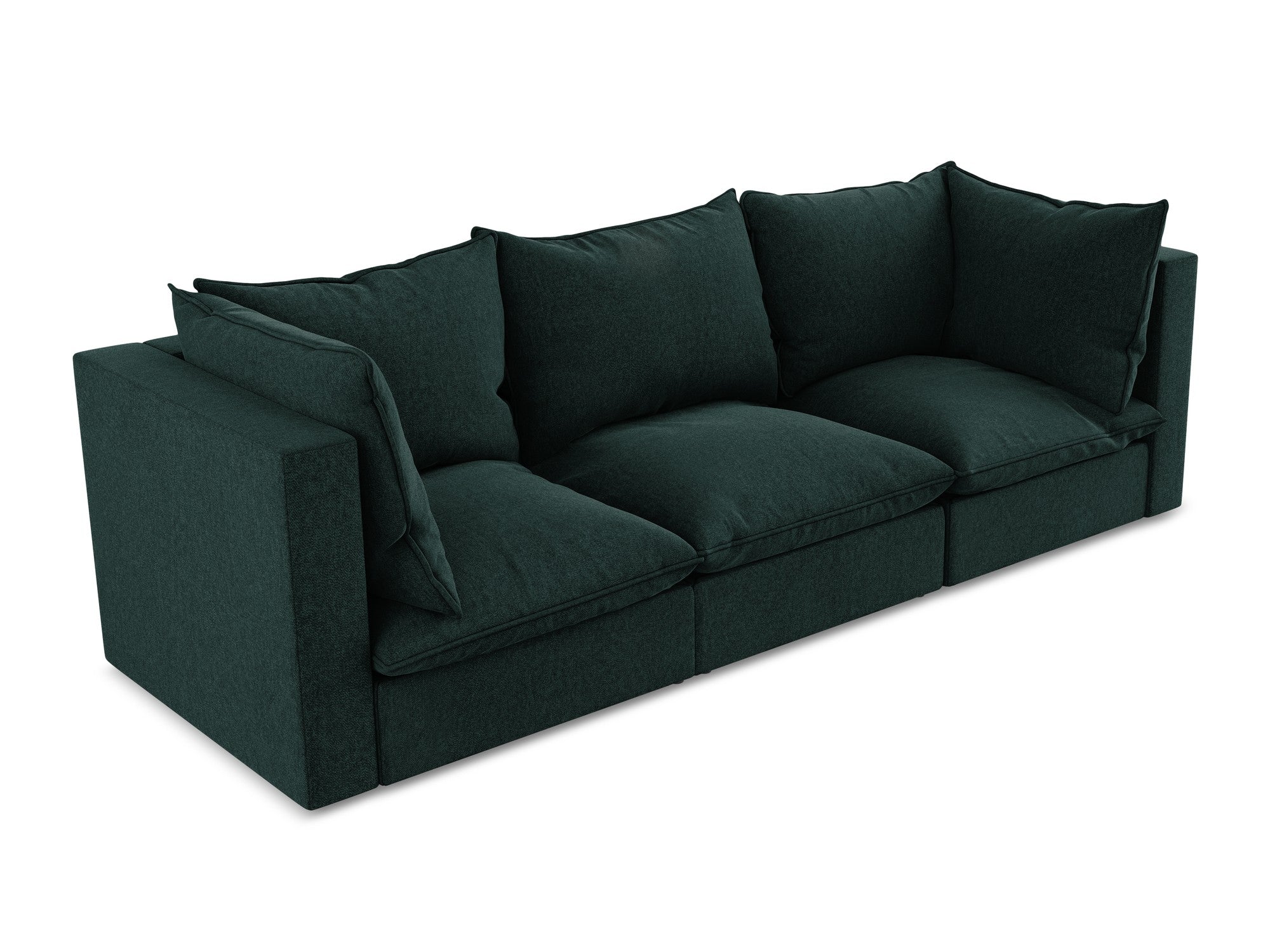Velvet Sofa for 3 People MANAO Gray-Green