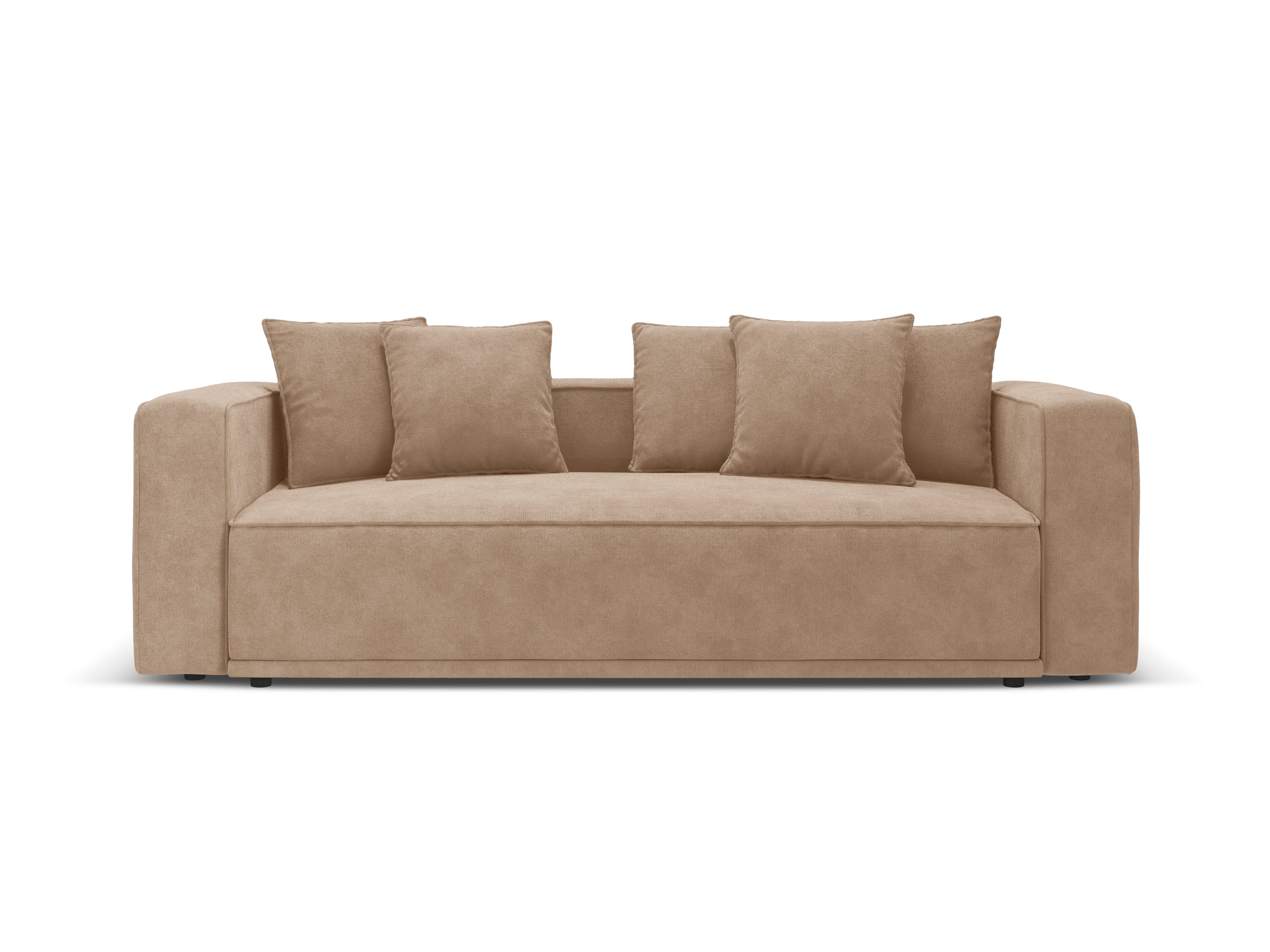 Velvet sofa with sleeping function RIBES dark beige