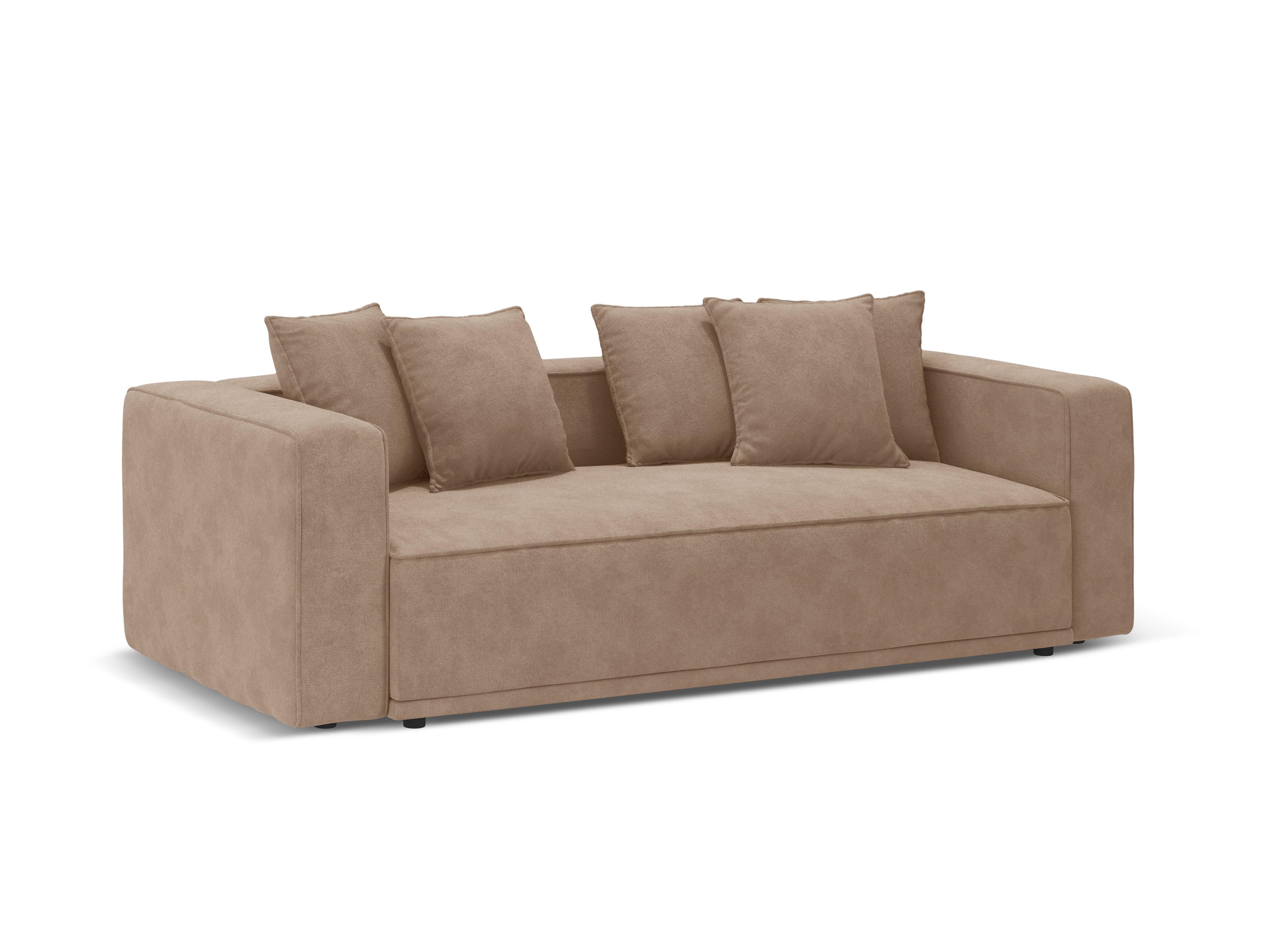 Velvet sofa with sleeping function RIBES dark beige
