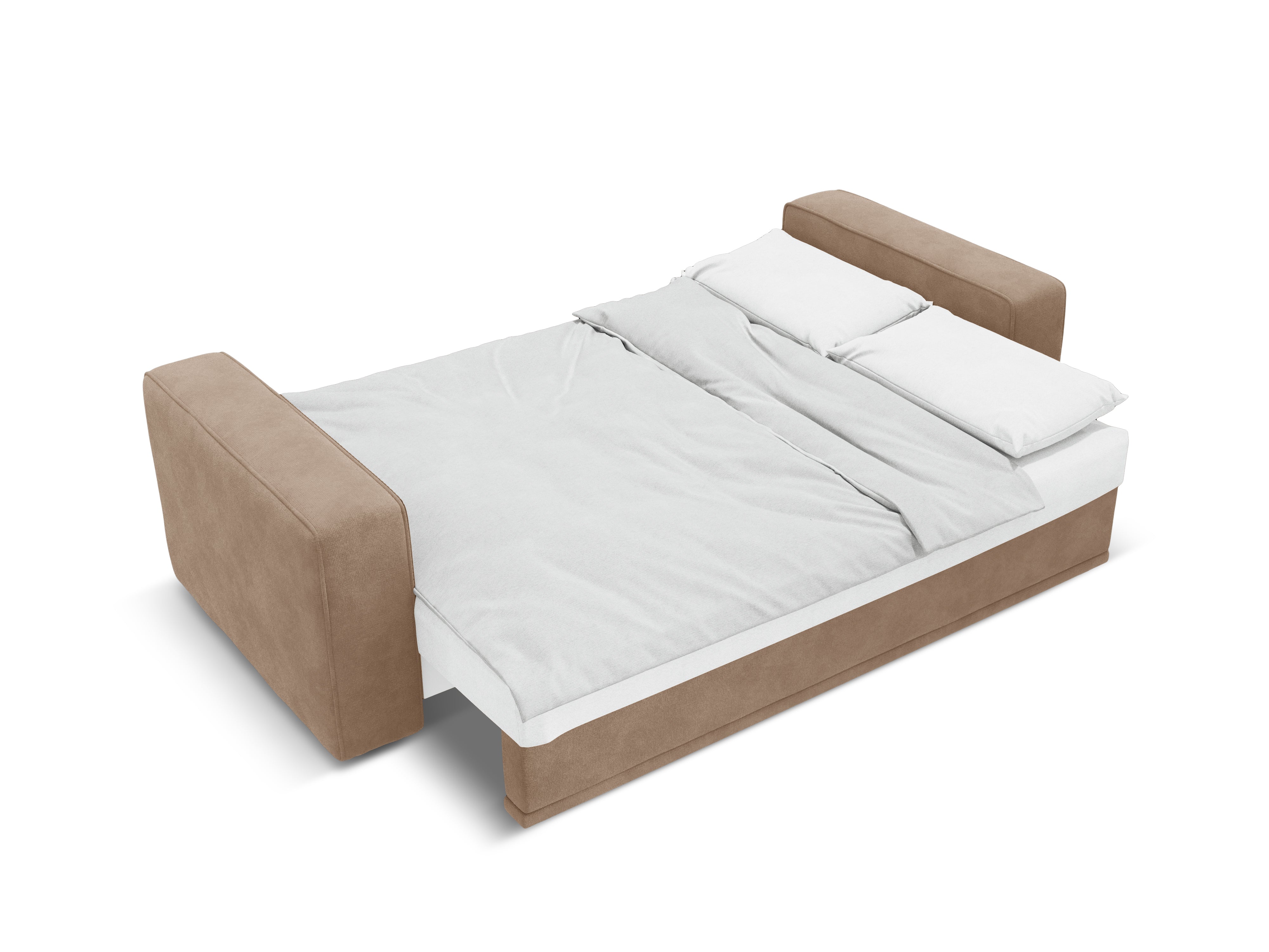 Velvet sofa with sleeping function RIBES dark beige