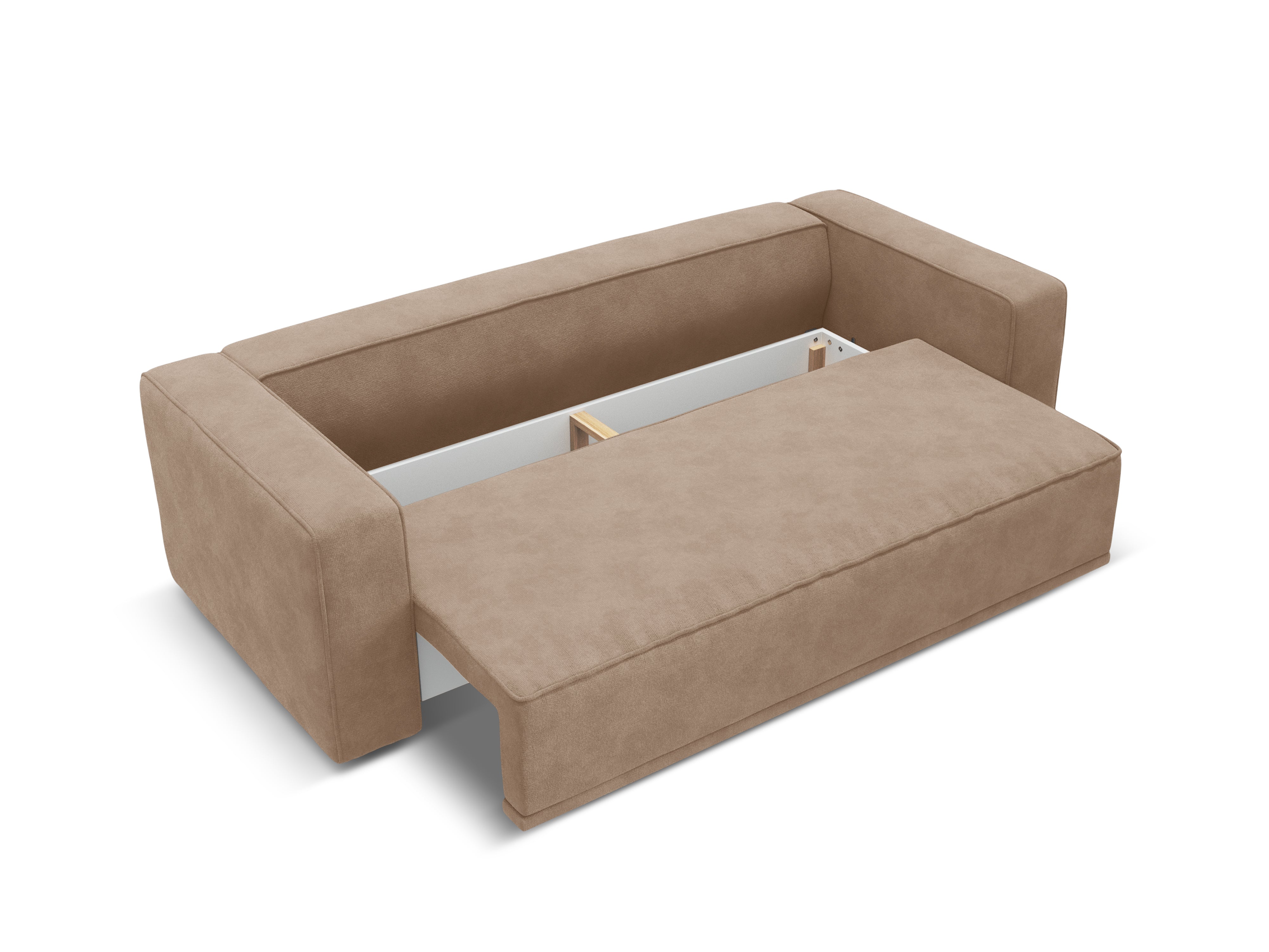 Velvet sofa with sleeping function RIBES dark beige