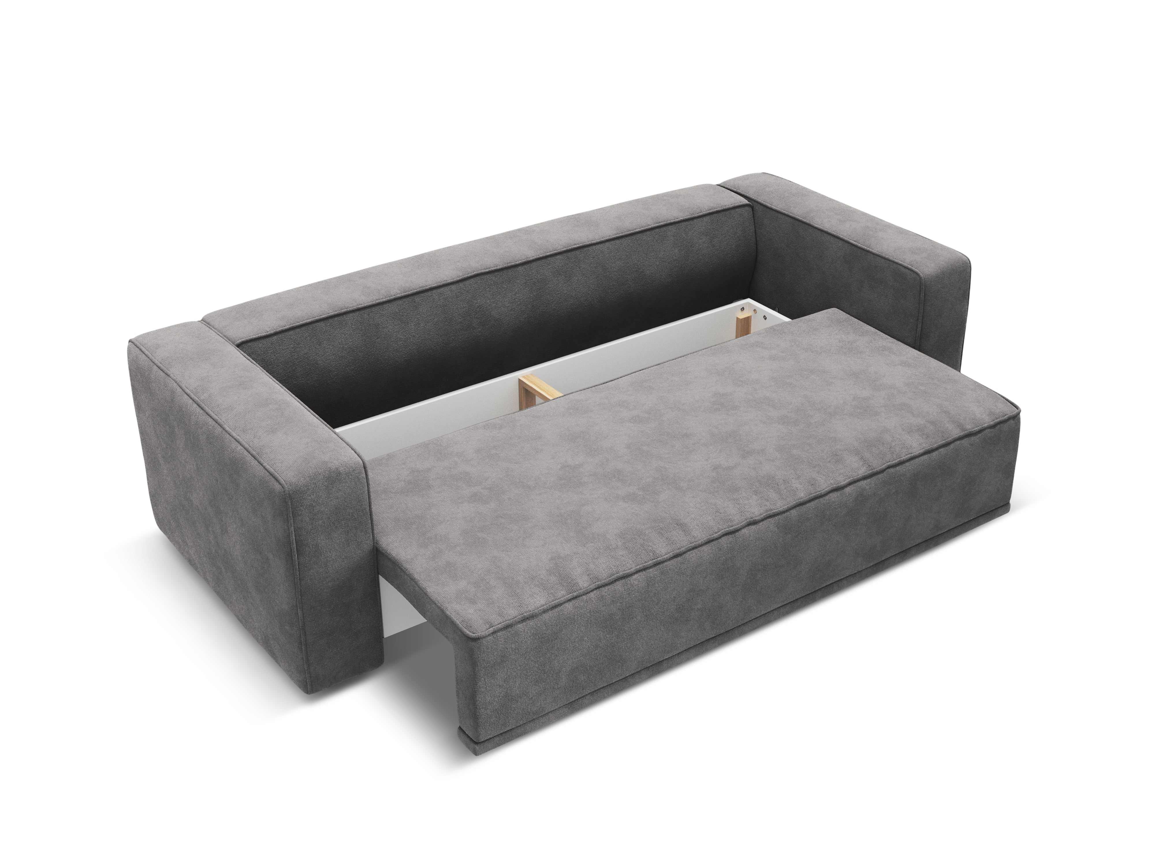 Sofa z jemného velúru s funkciou spania RIBES šedá