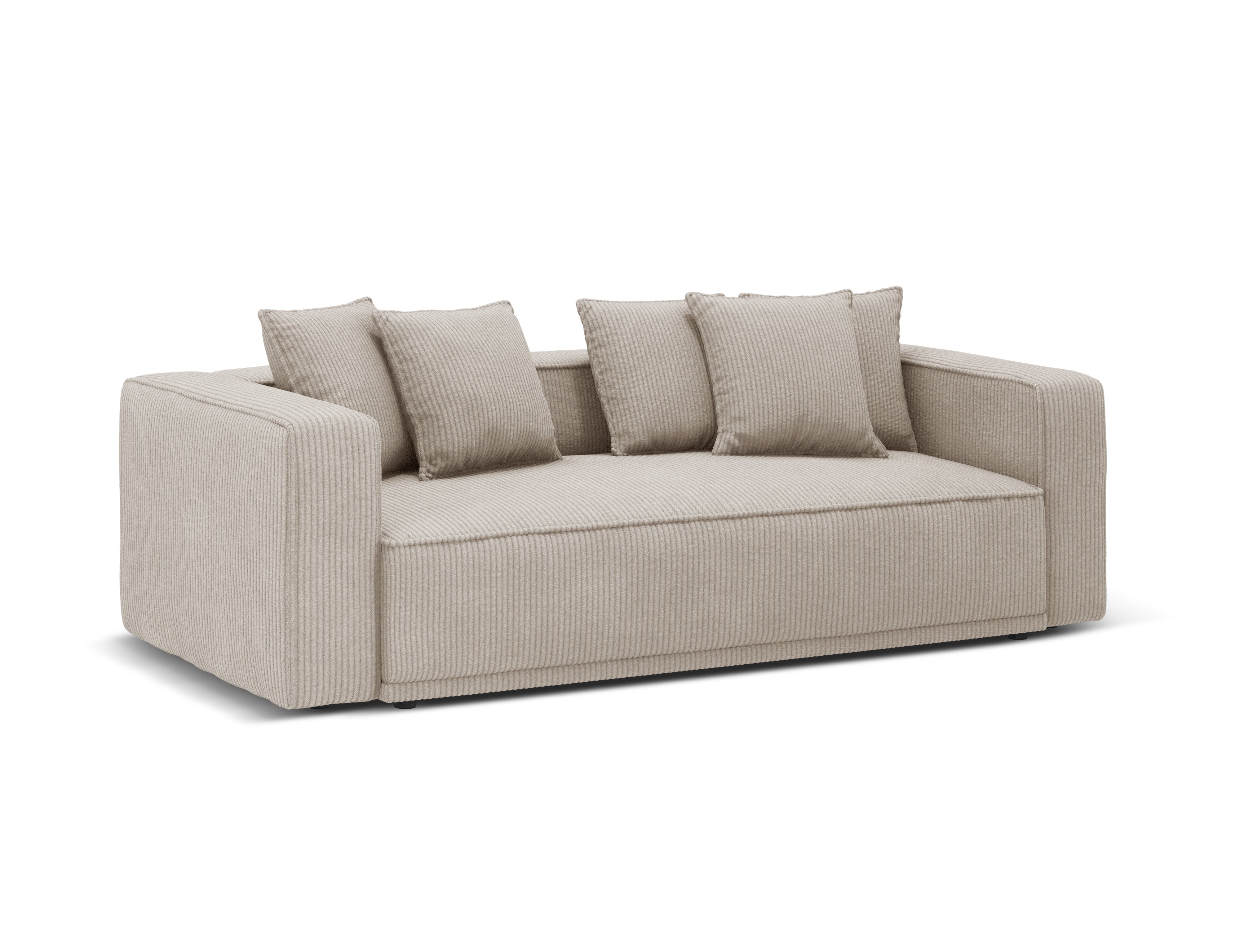 RIBES Sofa with Sleeping Function Beige Corduroy