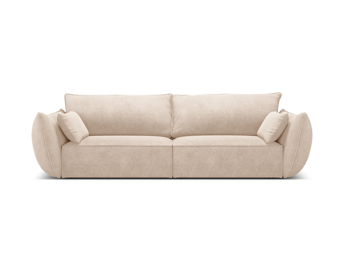 Sofa v zamatovej tkanine 3-miestna VANDA béžová