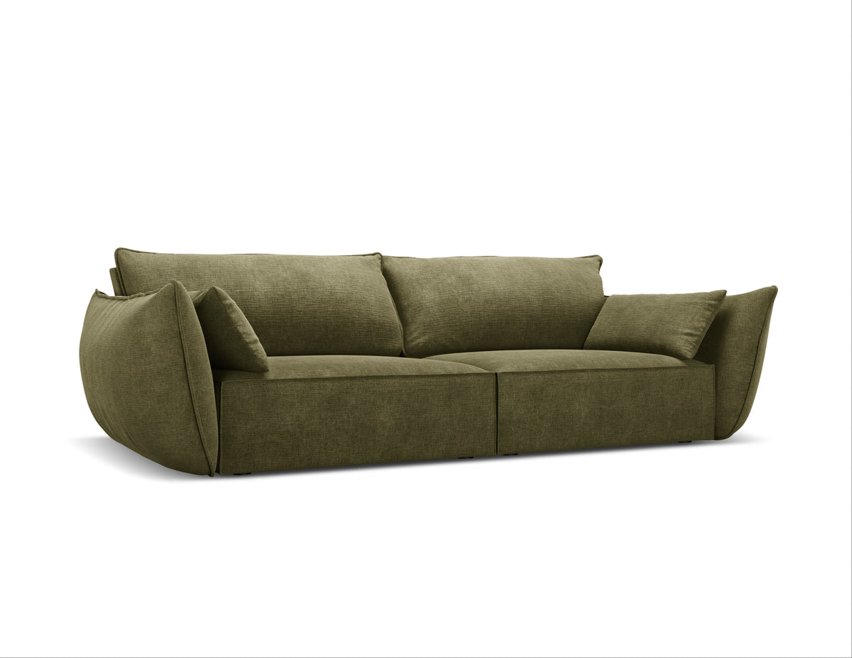 Sofa v zamatovej tkanine 3-miestna VANDA zelená
