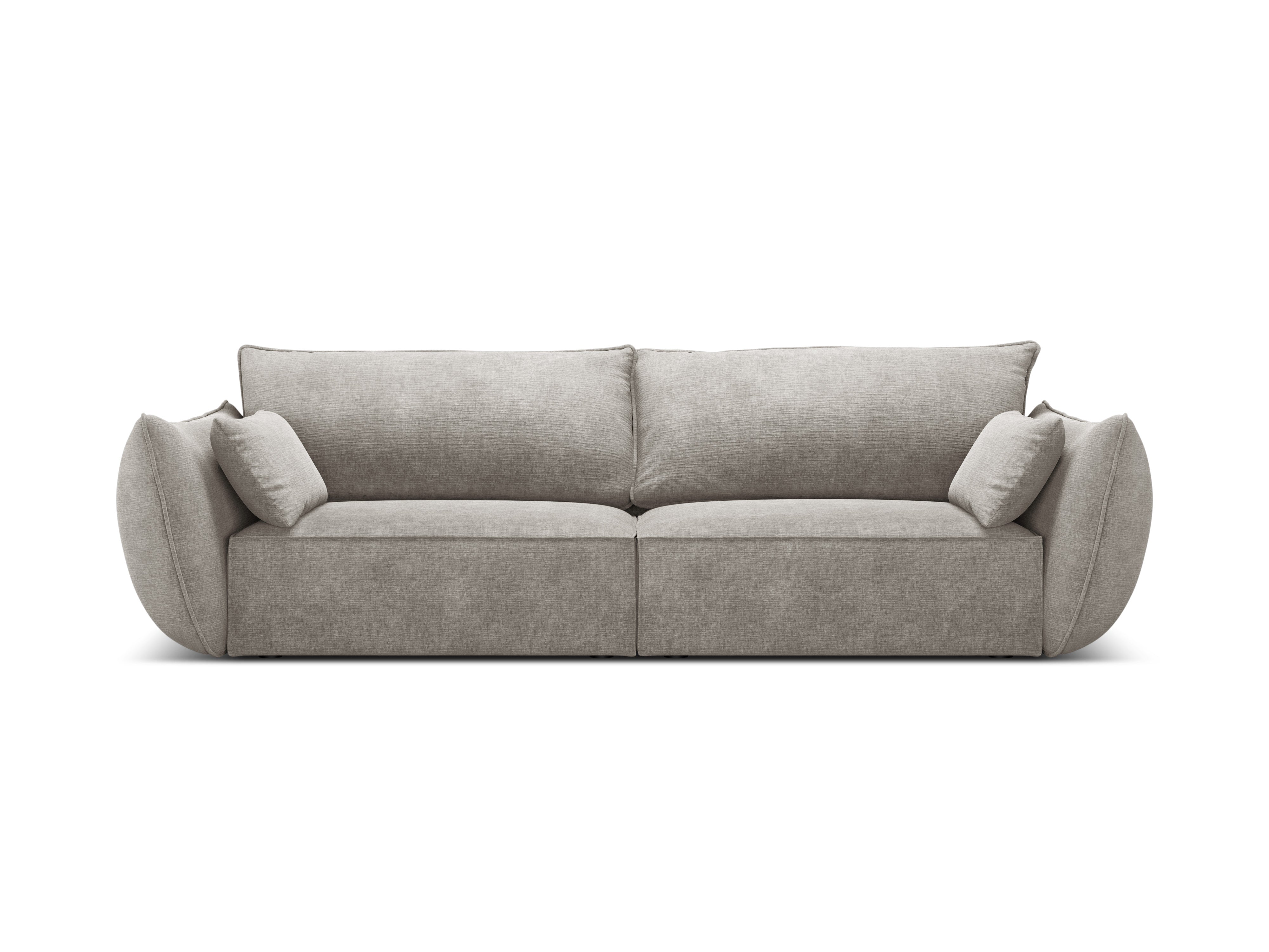 Sofa v szenilovej tkanine 3-miestna VANDA svetlosivá