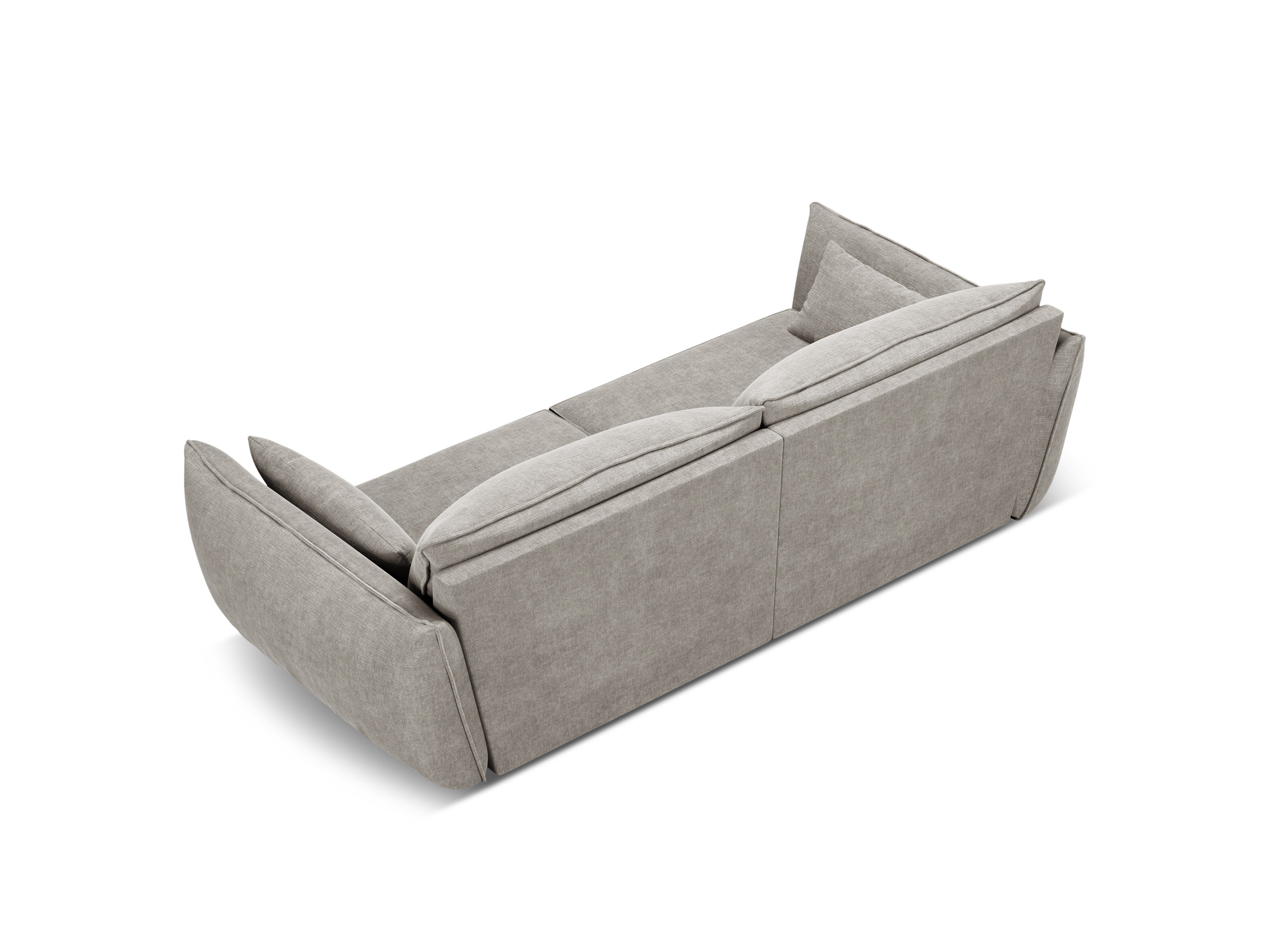 Sofa v szenilovej tkanine 3-miestna VANDA svetlosivá