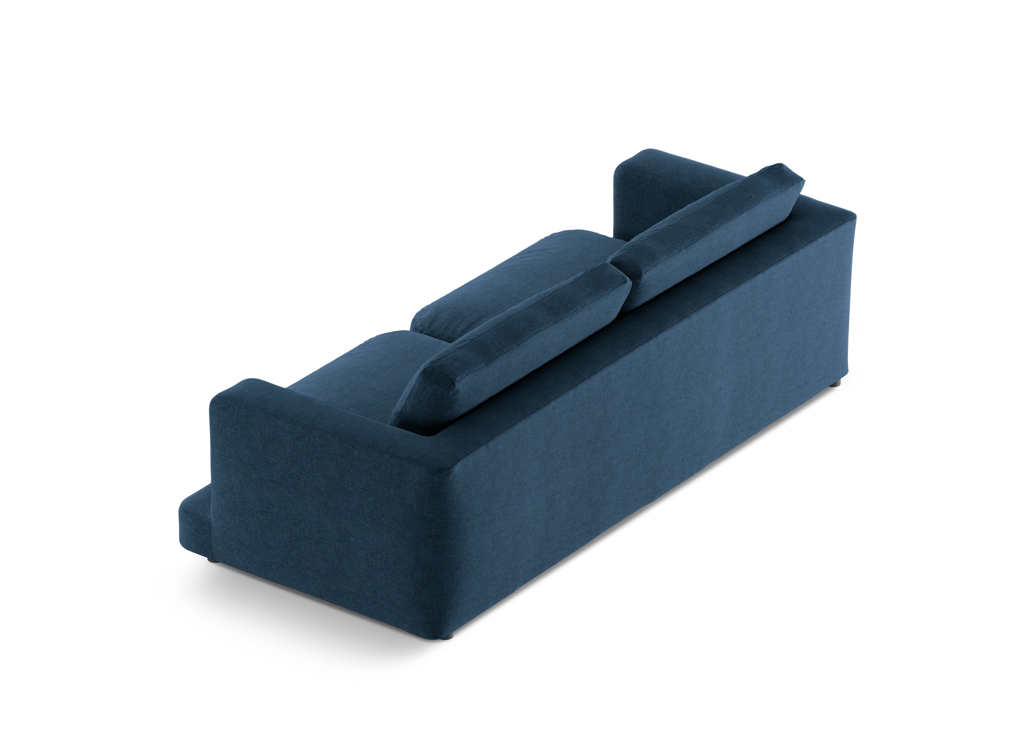 Pohovka 3-miestna DAPHNE tmavomodrý šenil