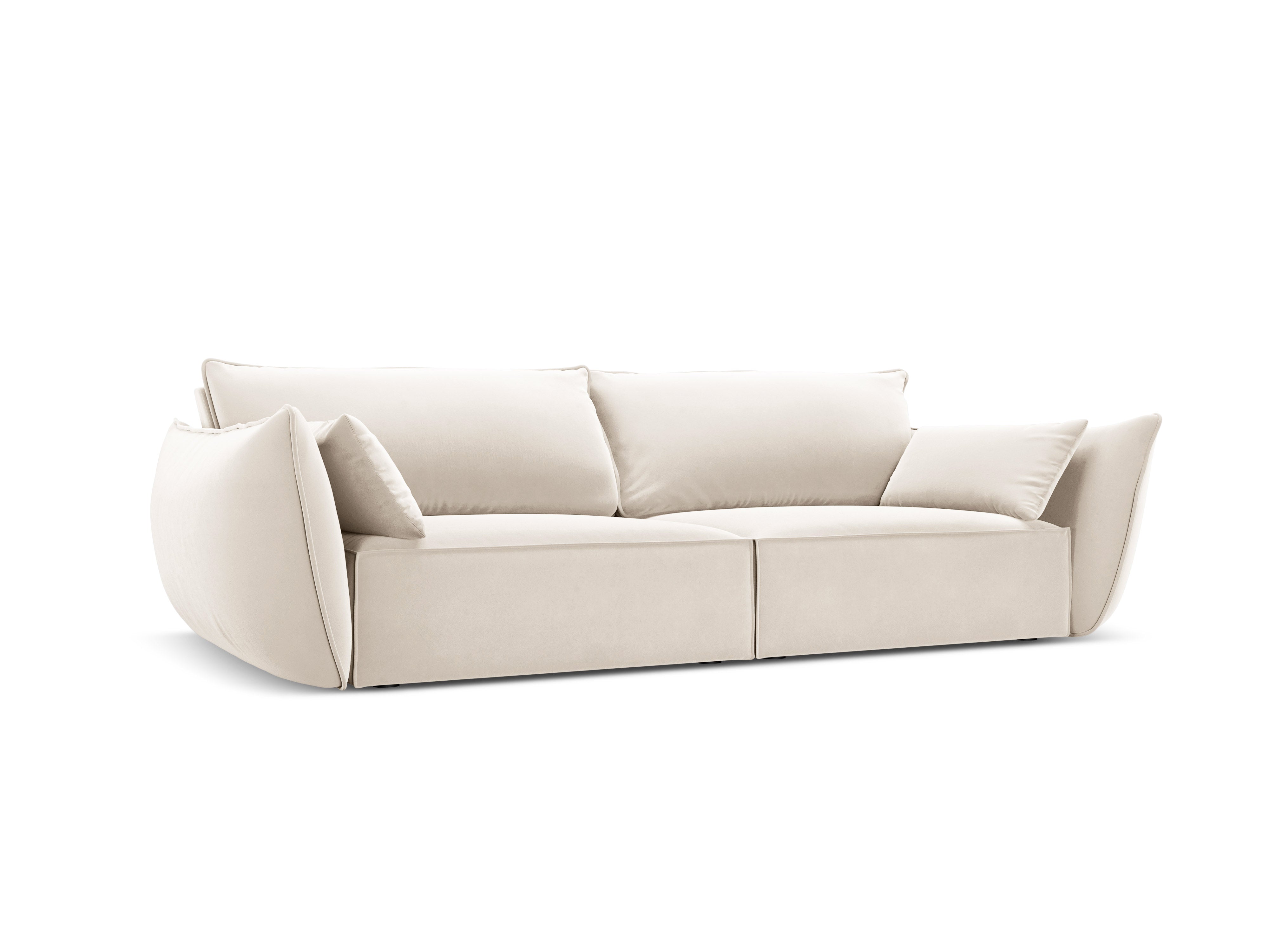 Sofa z jemného velúru 3-miestna VANDA béžová