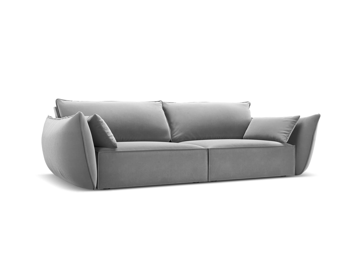 Sofa z jemného velúru 3-miestna VANDA šedá