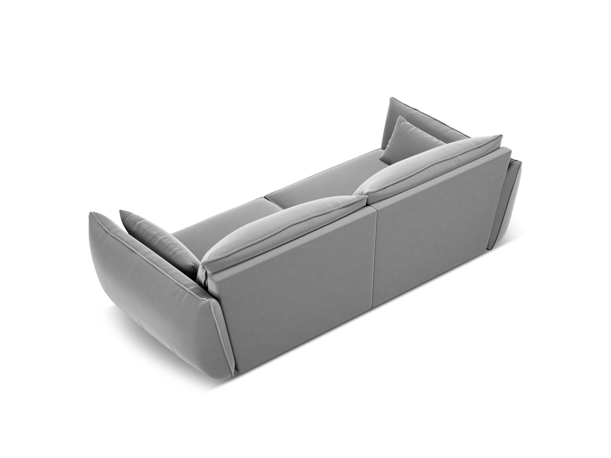 Sofa z jemného velúru 3-miestna VANDA šedá