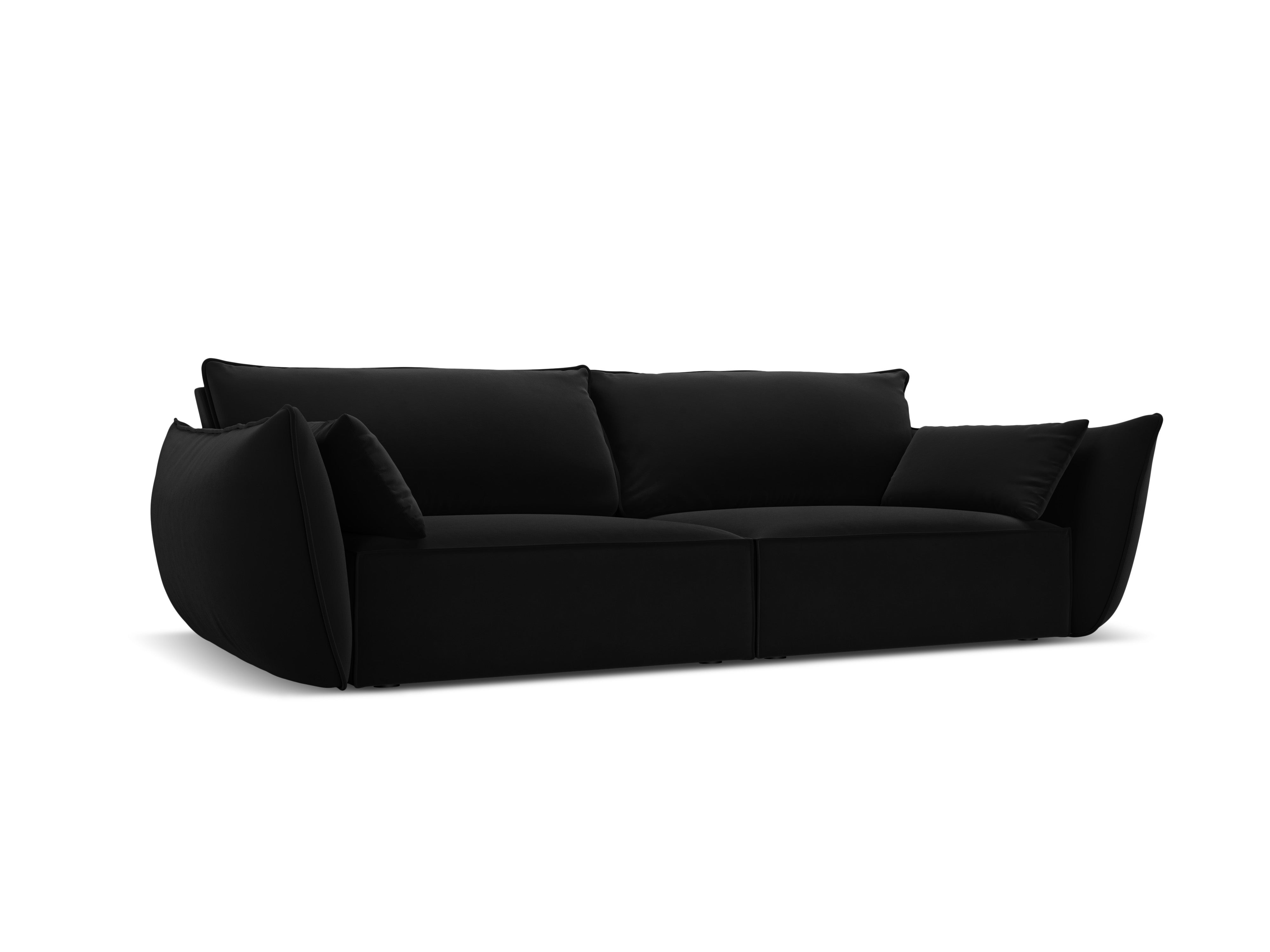 Sofa z jemného velúru 3-miestna VANDA čierna