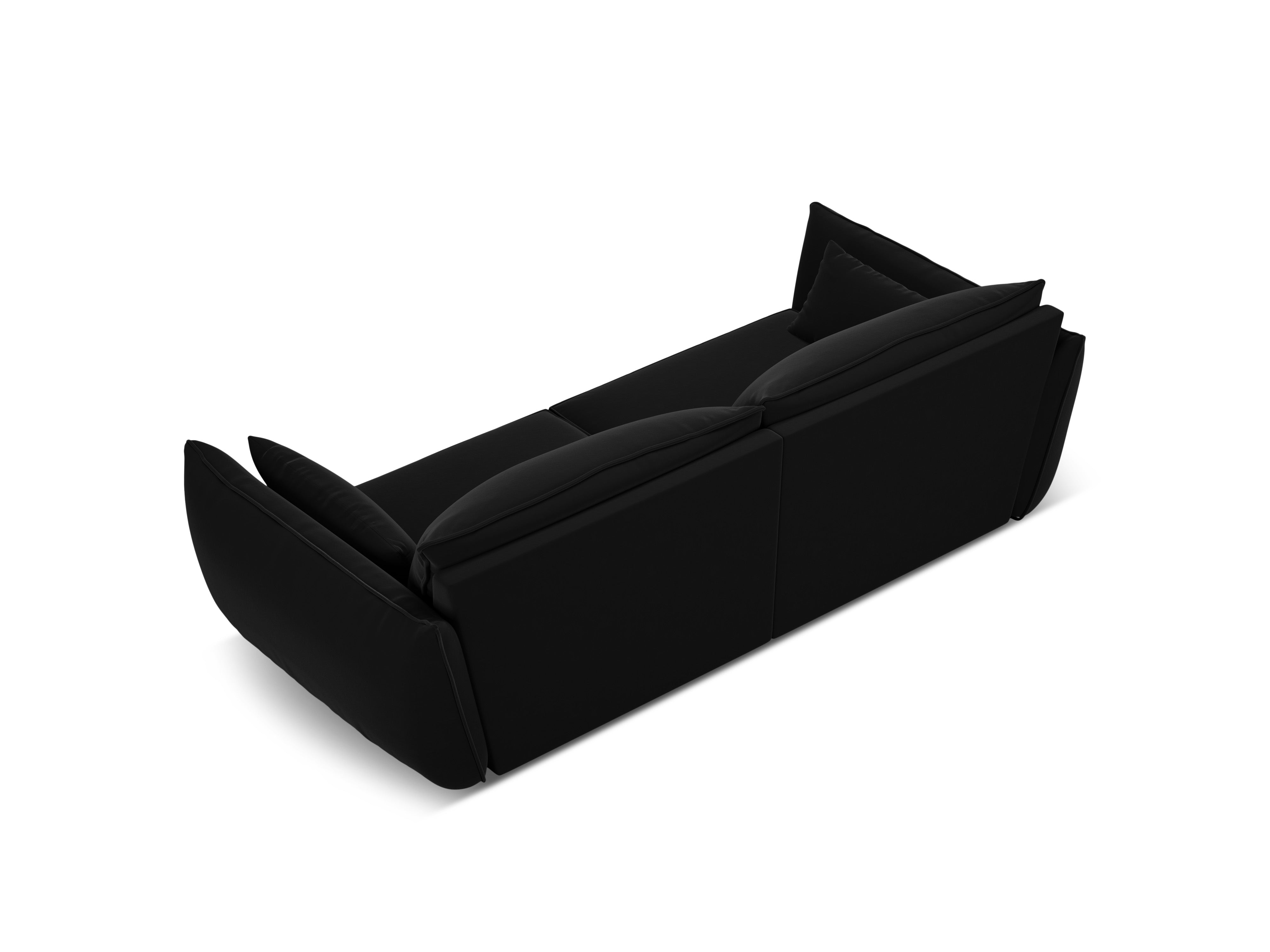 Sofa z jemného velúru 3-miestna VANDA čierna