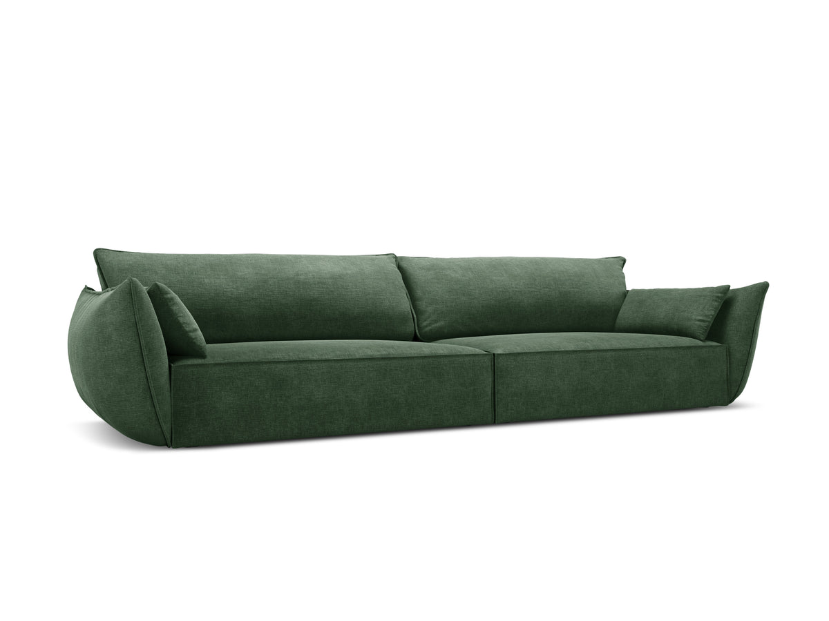 Sofa v zamatovej tkanine 4-osobová VANDA fľašková zelená
