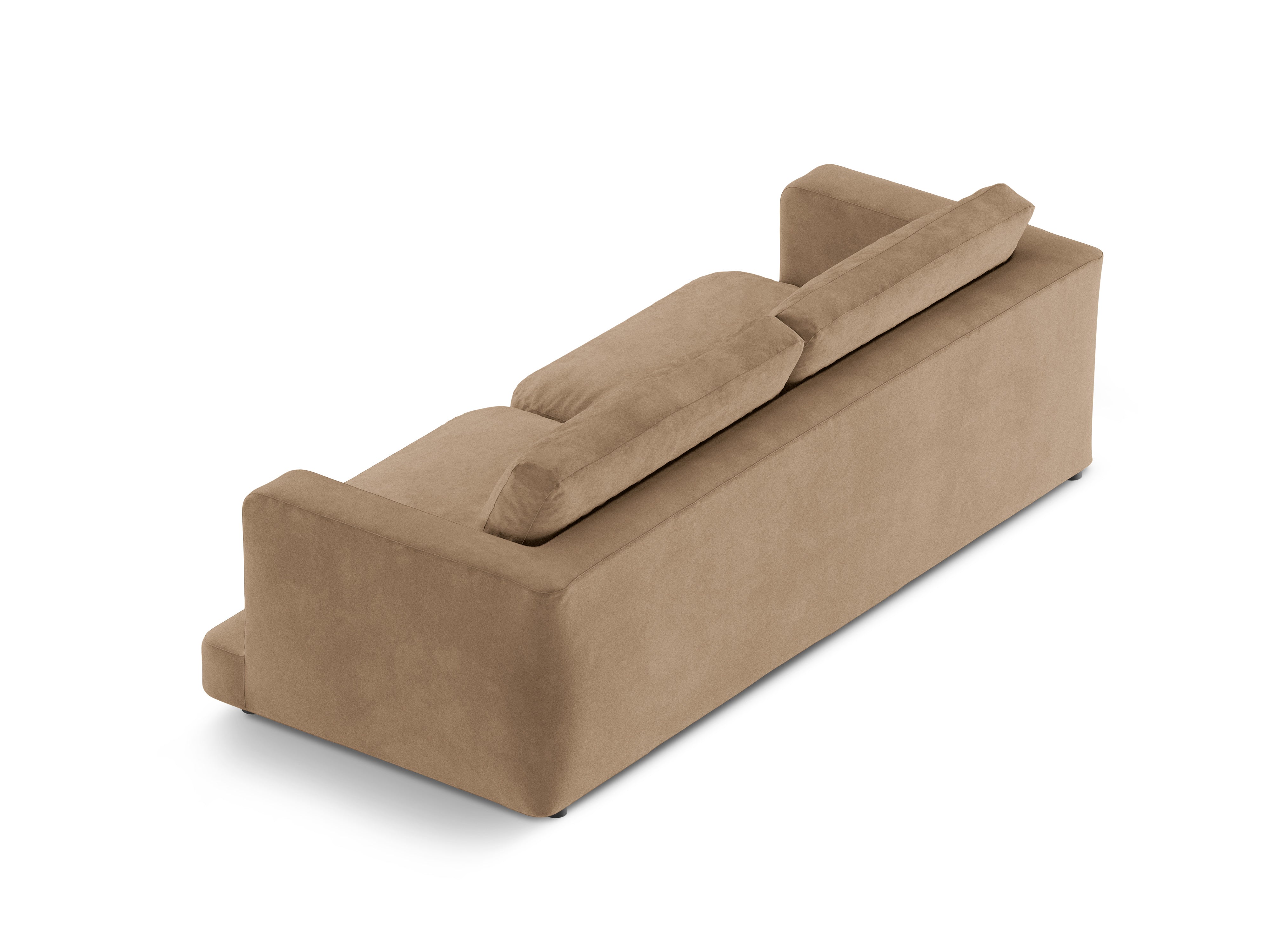 Sofa z jemného velúru pre 4 osoby DAPHNE béžová