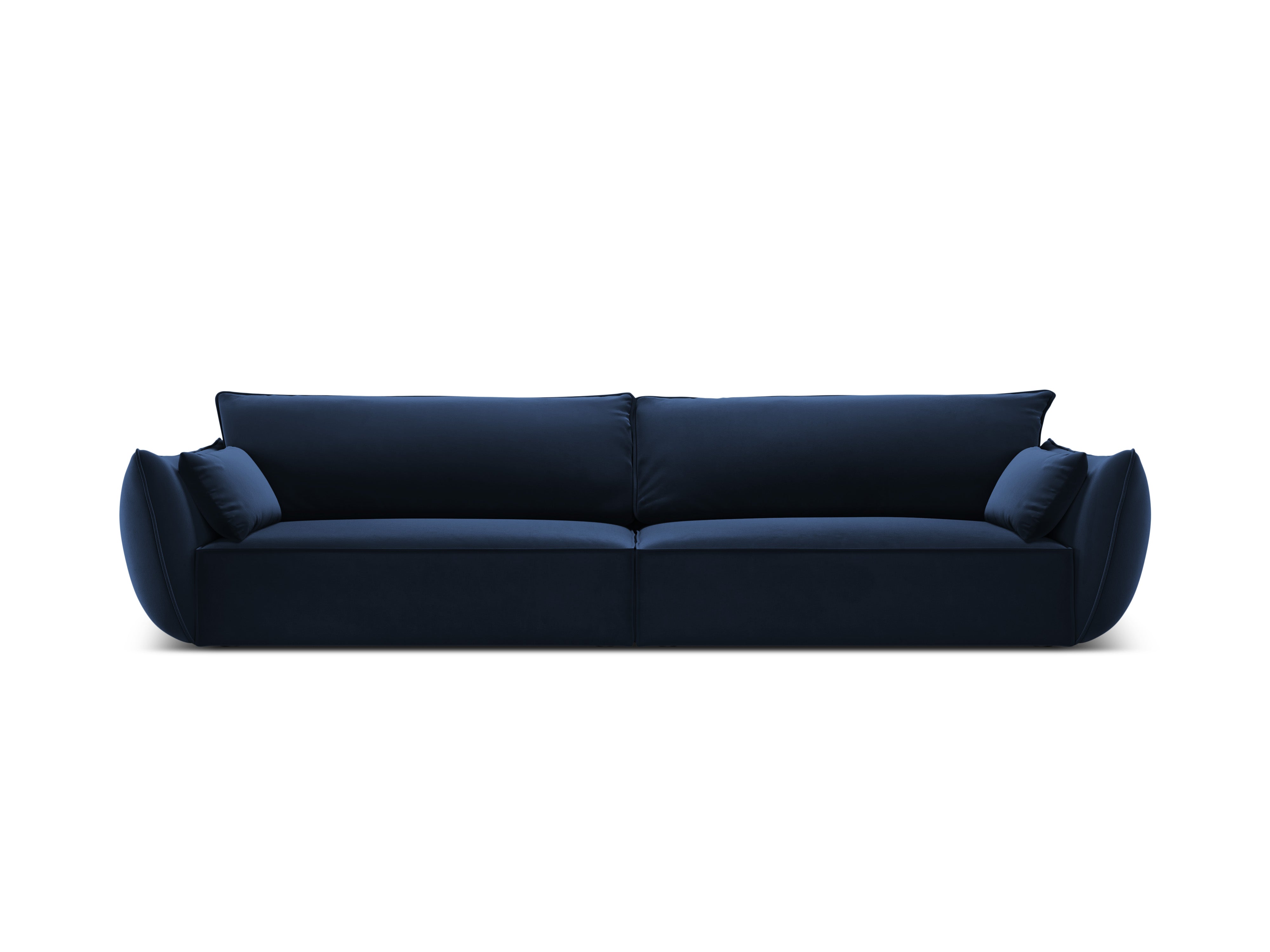 Sofa z jemného velúru pre 4 osoby VANDA granátová