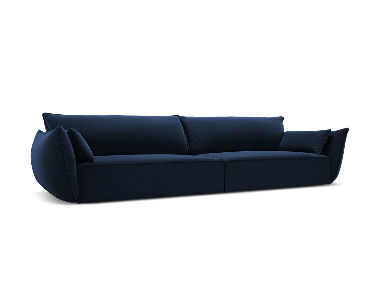 Sofa z jemného velúru pre 4 osoby VANDA granátová