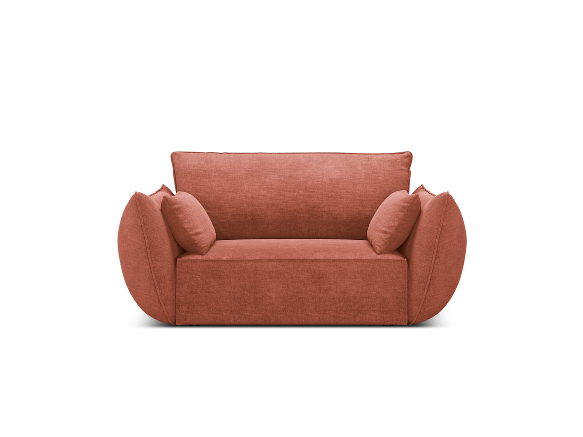 Fotel z tkaniny szenilovej VANDA terrakota