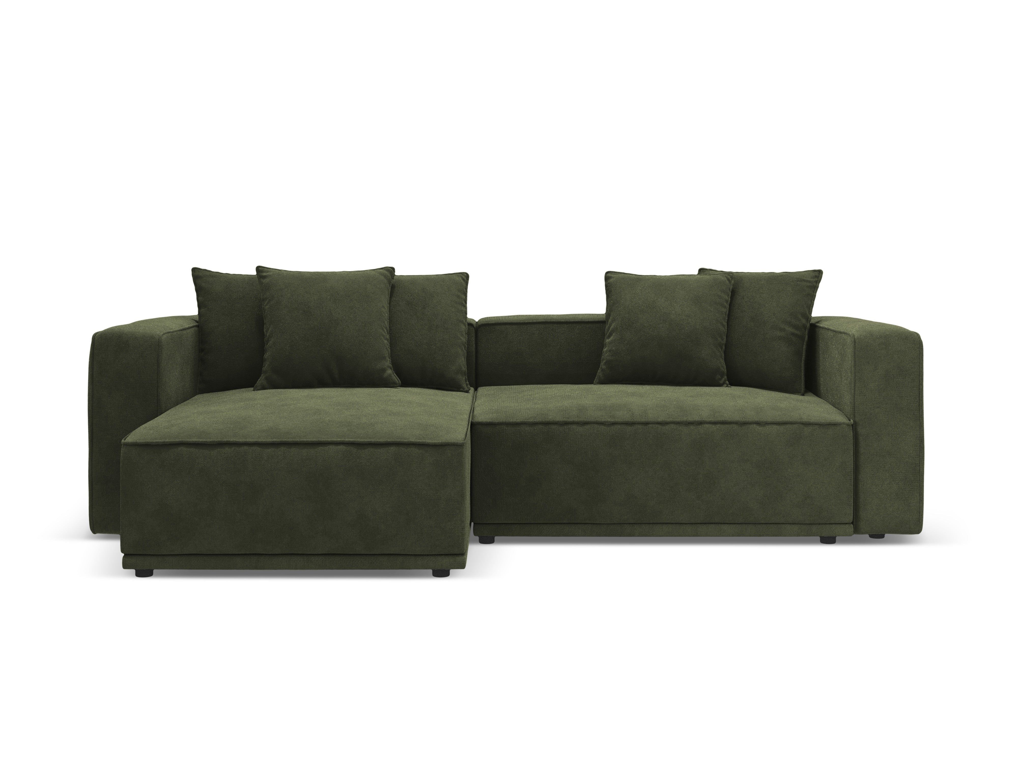 Left-facing velvet corner sofa bed RIBES green