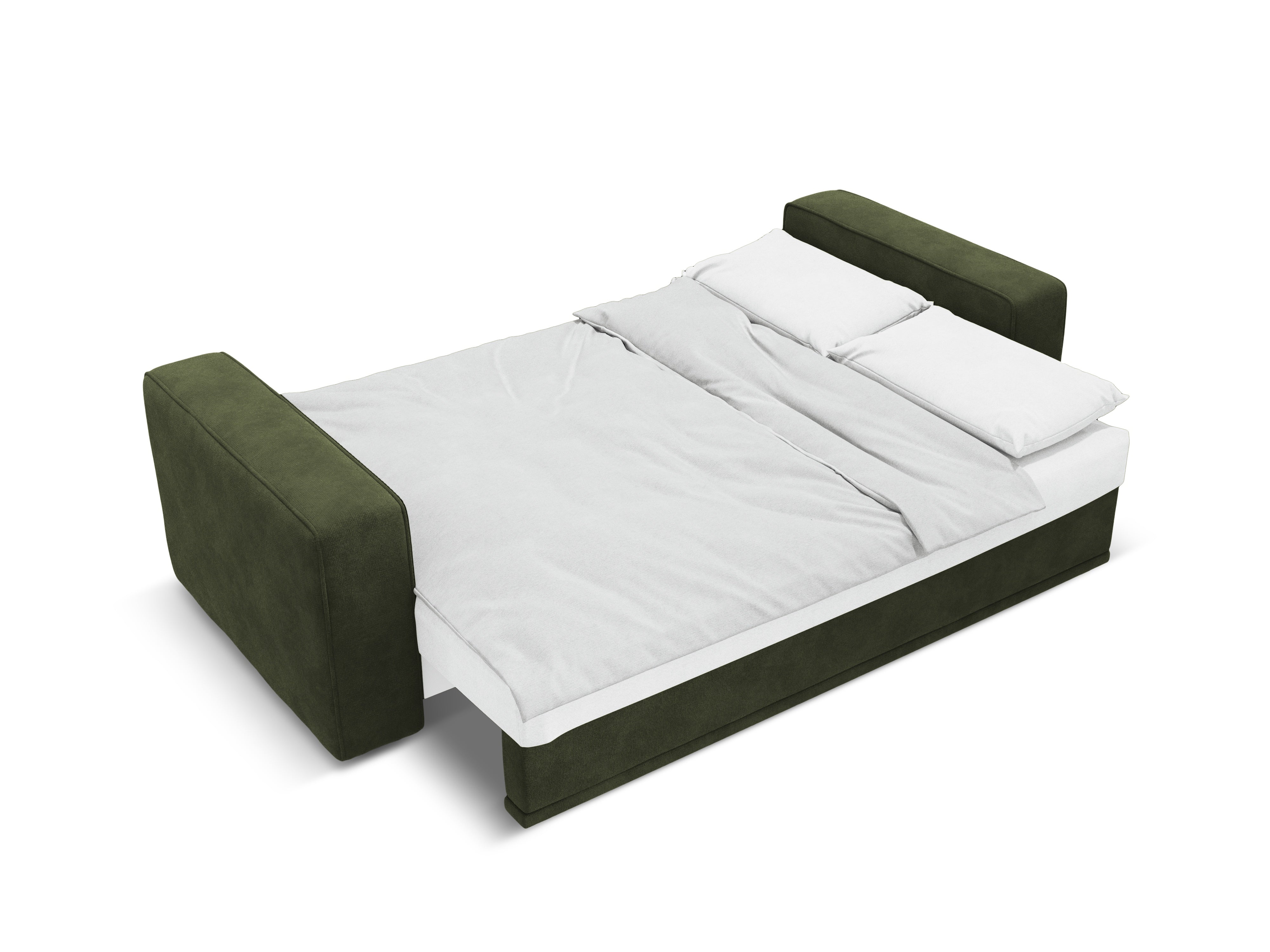 Left-facing velvet corner sofa bed RIBES green