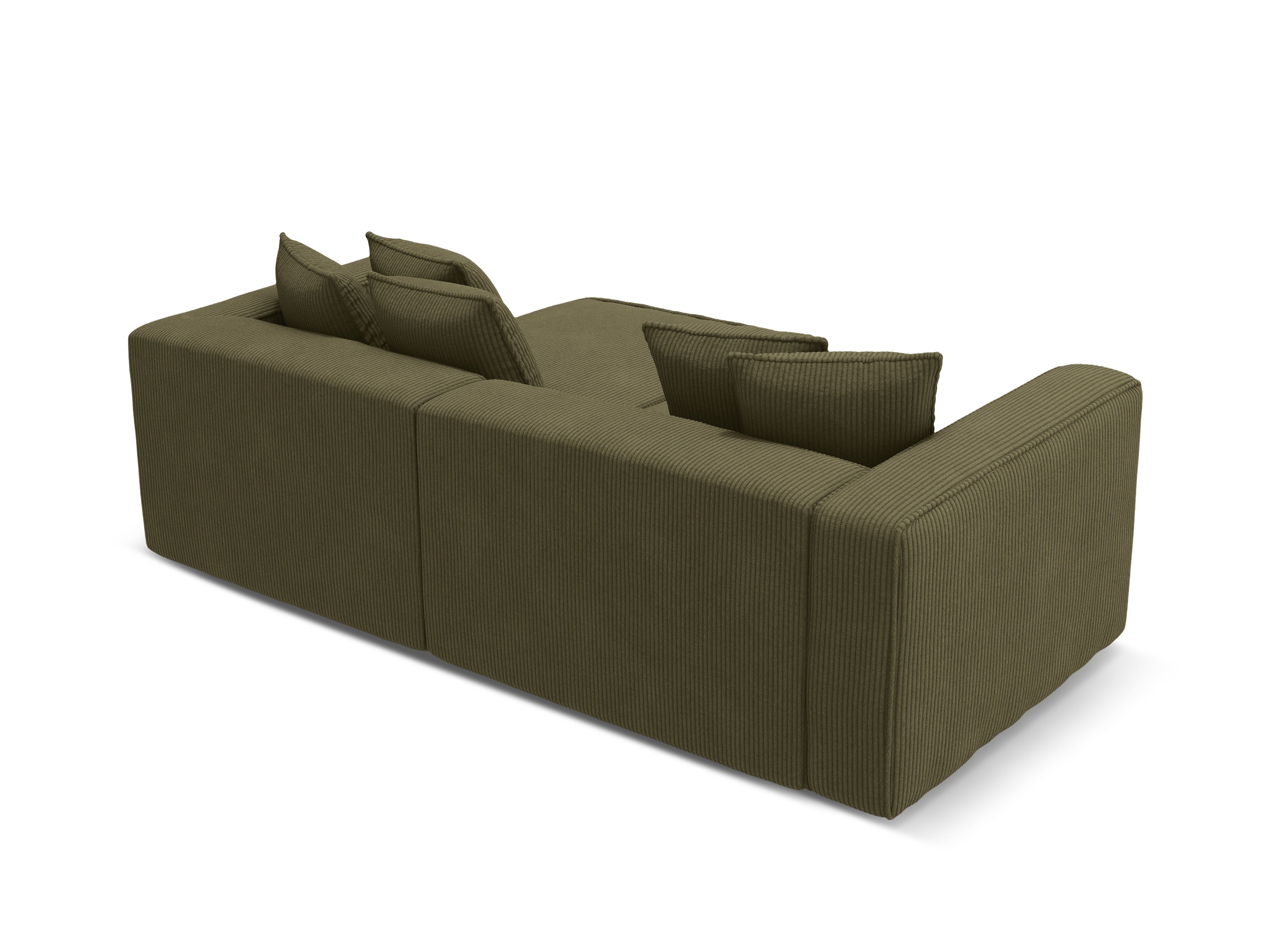 Left-sided corner sofa bed RIBES green corduroy