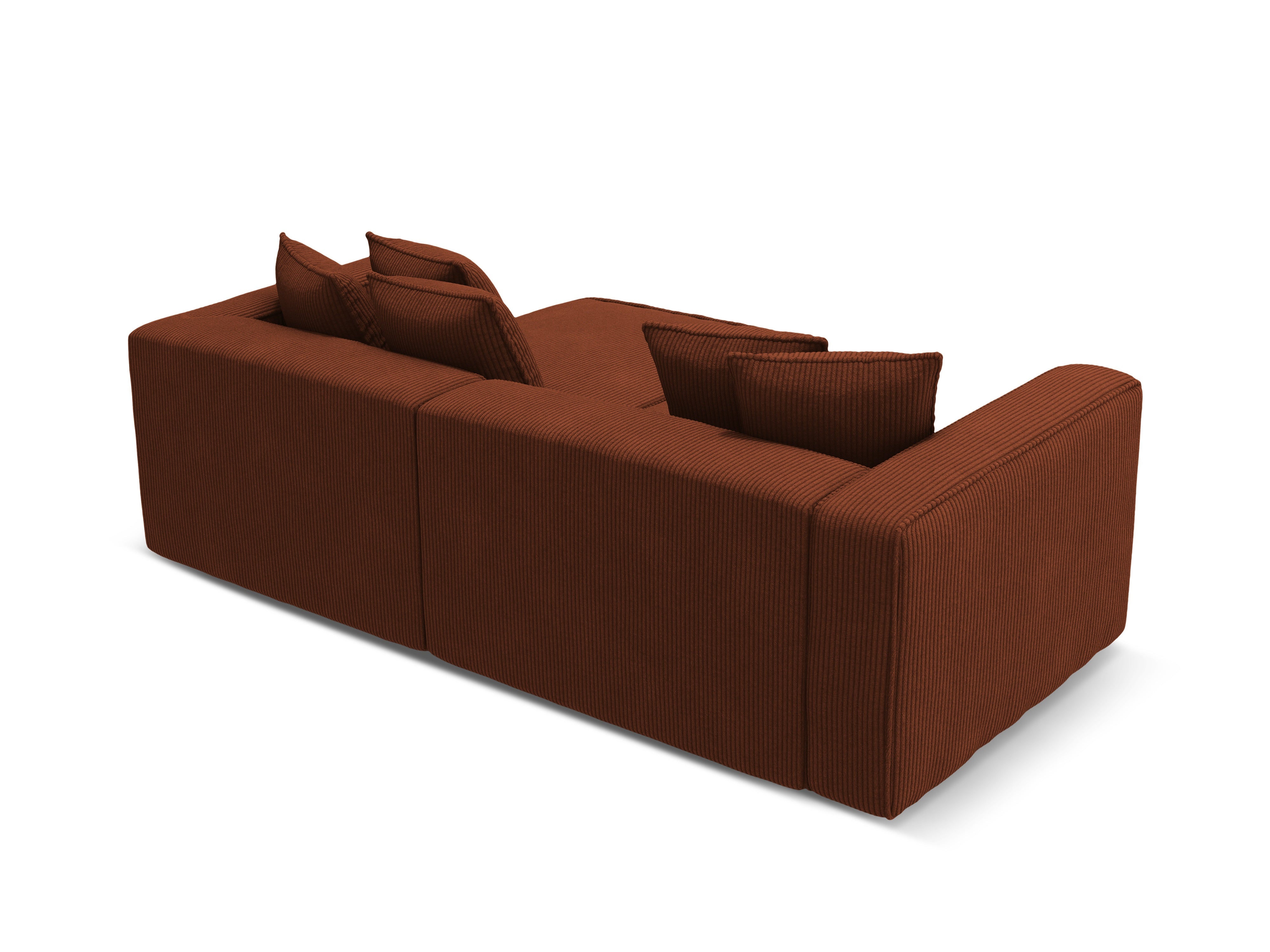 Left-sided corner sofa bed RIBES in brick corduroy